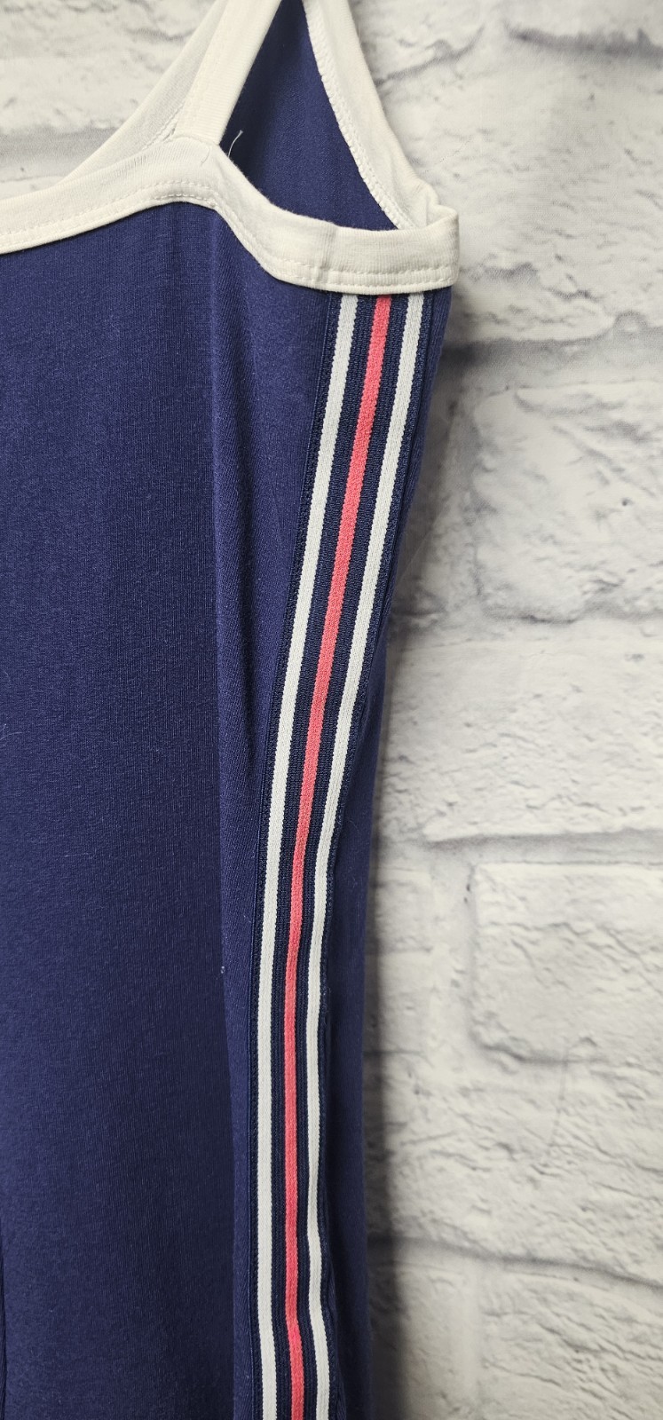 EXPRESS XS NAVY BLUE PINK WHITE SIDE RIBBON STRIPE VARSITY BODYCON TANK DRESS