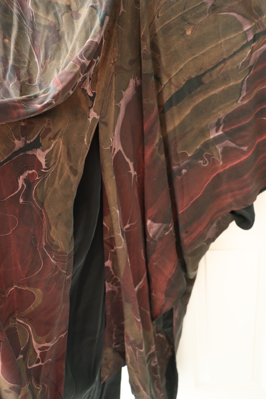 RUBY MOON 100% Silk Duster Long Dress Kimono Style Overlay Multi-Color Plus Size