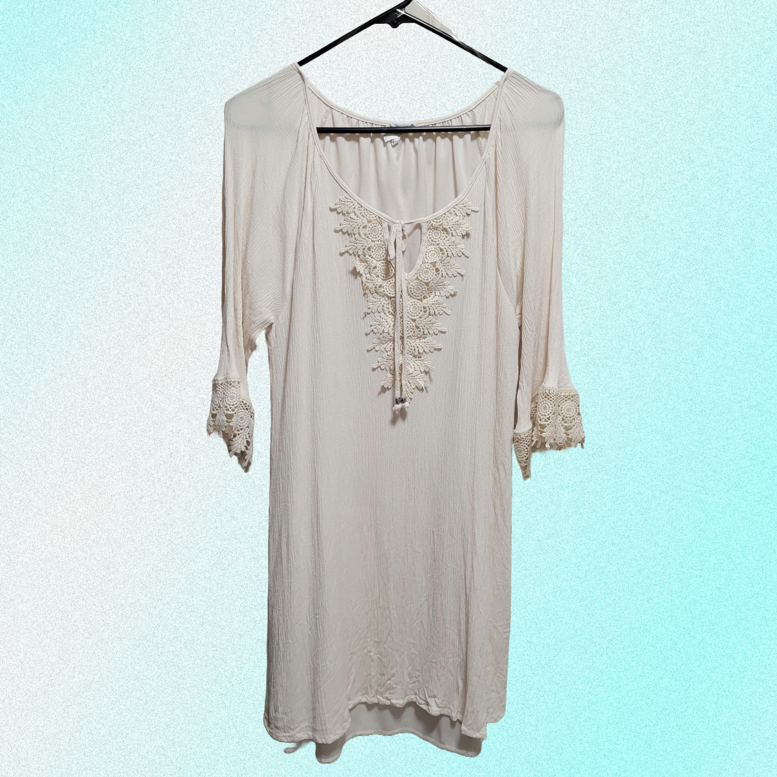 Naif Off White Women’s Boho Peasent Style Dress Size XL
