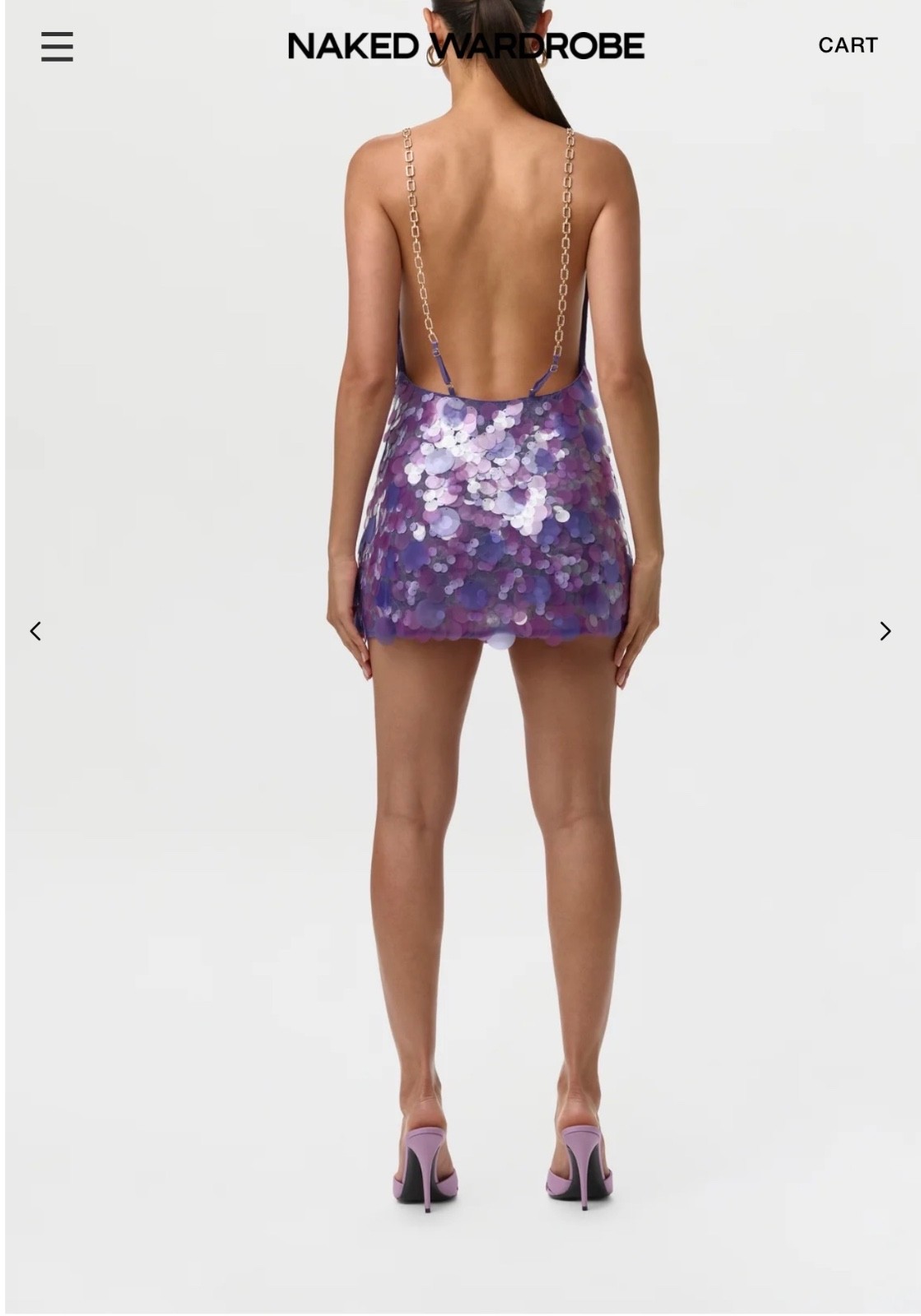 Sequin Open Back Mini Dress