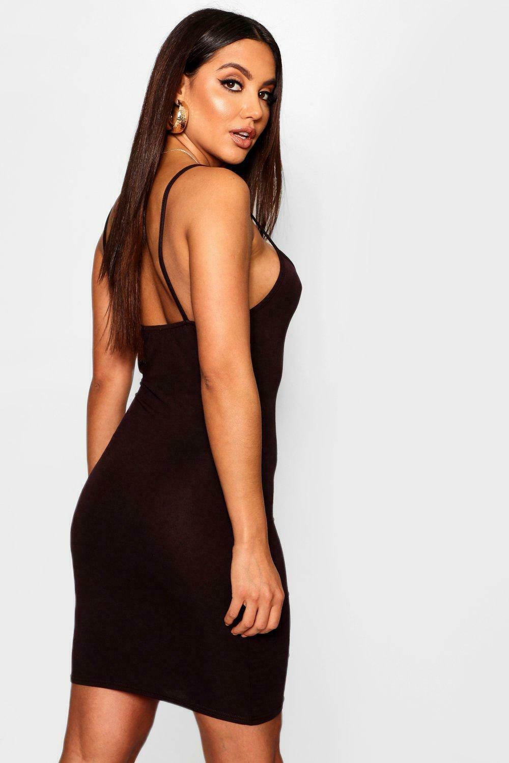 CAMI TUNIC BODYCON DRESS SLEEVELESS WOMEN TANK STRAPPY MINI SLING DRESS