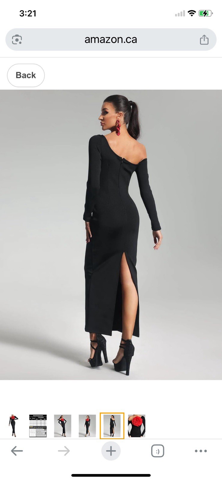 Bella Barnett Dress Womens Small Black Bodycon Bandage Cocktail Party 3D Flower