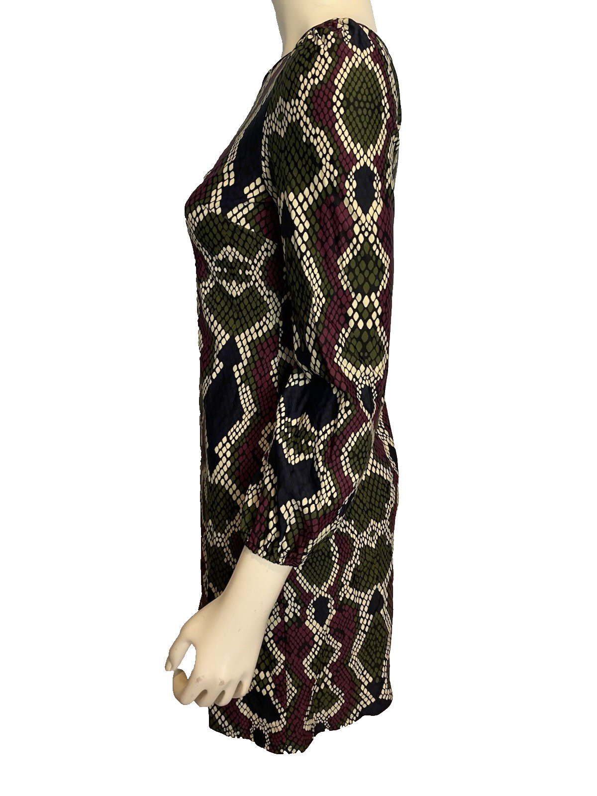 Jude Connally Navy, White, Green, Burgundy Sleeve Round Neck Knit Dress Size XS