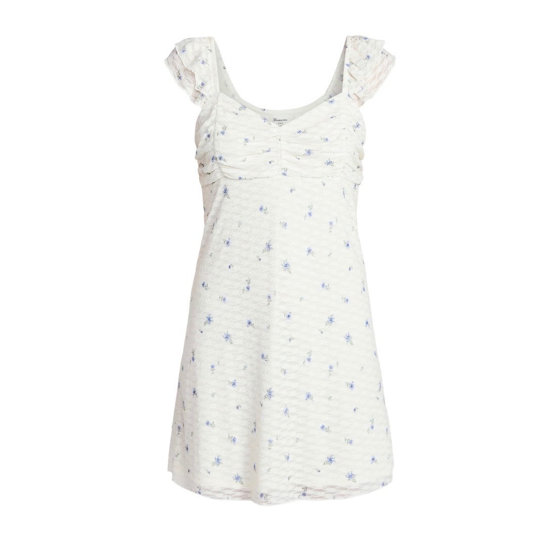 No Boundaries Double Ruffle Ruched Mini Dress, Women’s size L H-033