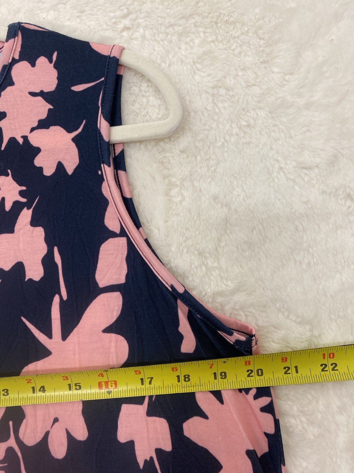 Womens Floral Ruffle Hem Sleeveless Midi Dress Size XL Navy & Pink Jersey NWT