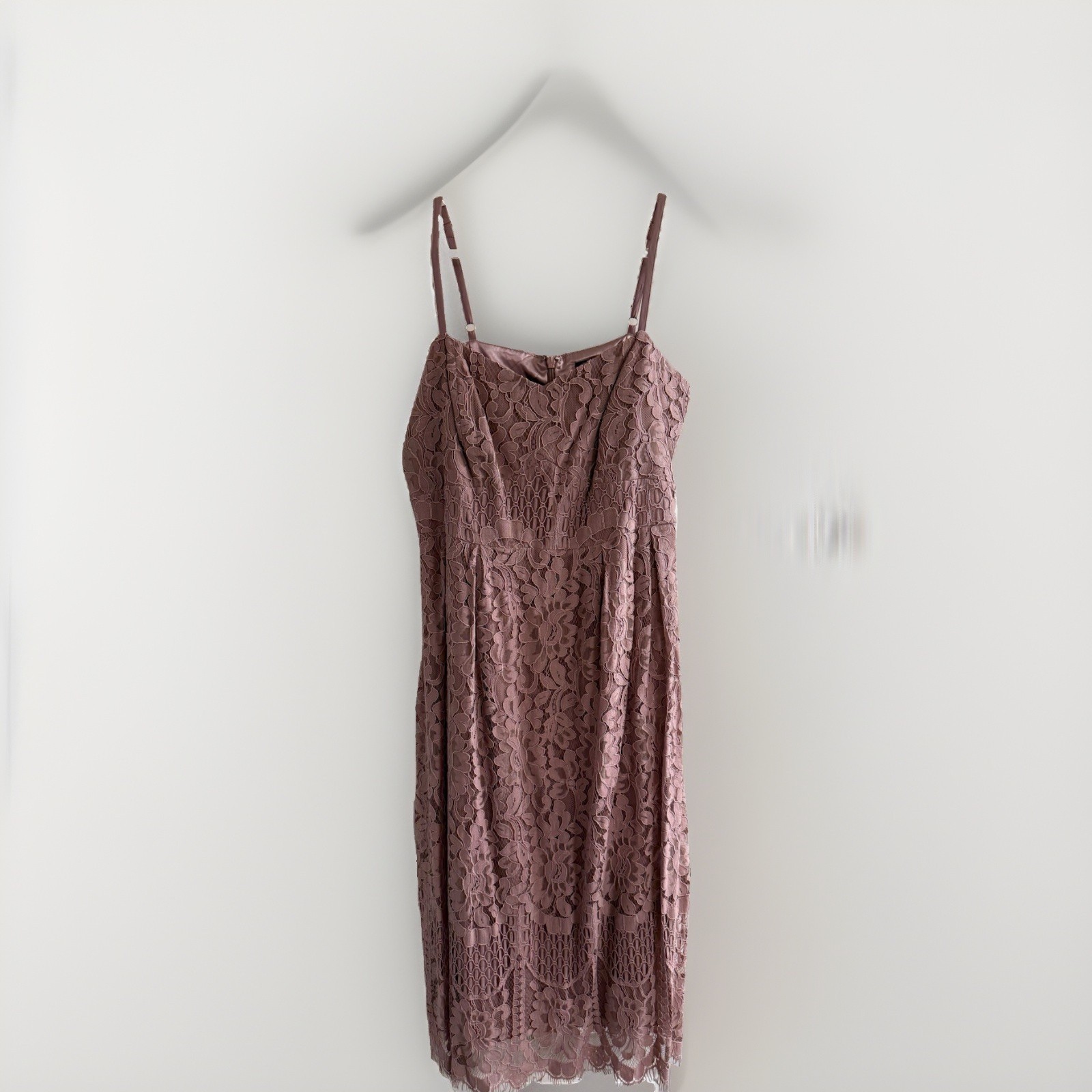City Chic Blush Rose Lace Lace Square Neck Sleeveless Slip Midi Dress S/16