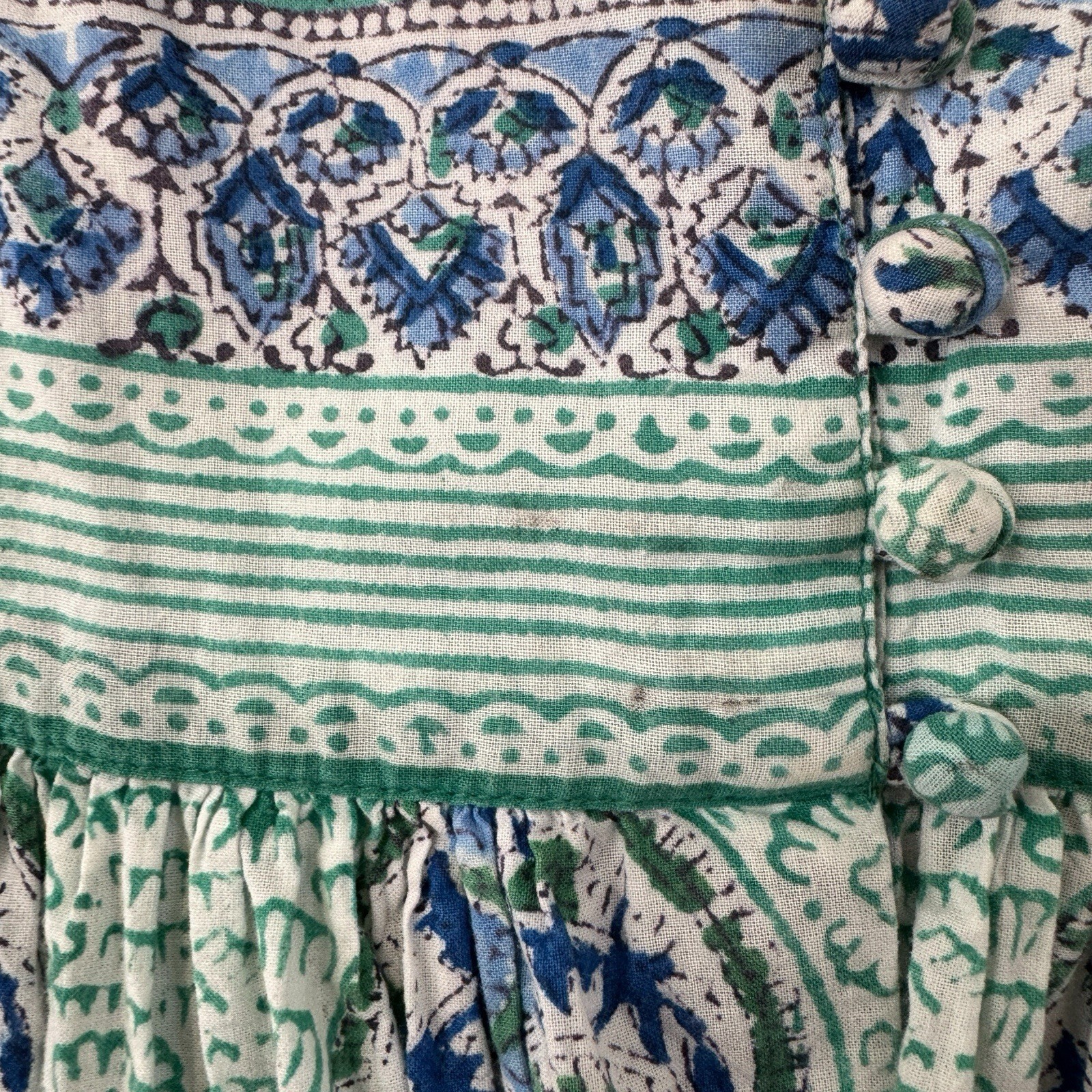 Anokhi Medium Maxi Dress Sleeveless Ethnic Hand Block Boho Cotton Womens READ