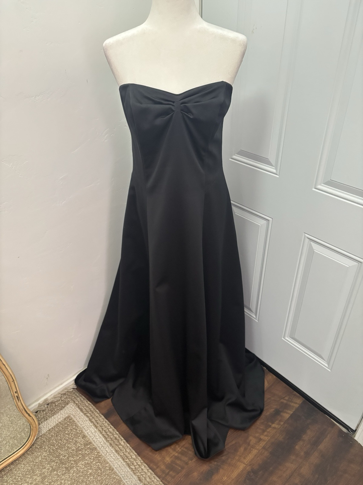 Vintage ABS Evening Allen Schwartz Women 14 Black Old Money Gown Y2K Corset 90s