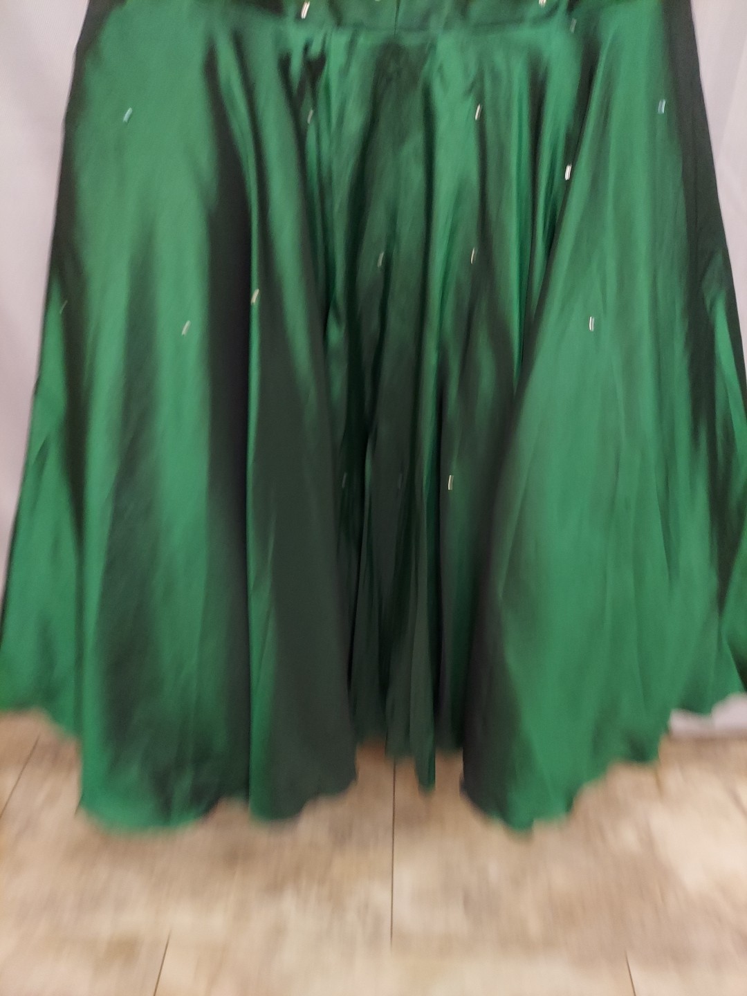 Maorilee Hunter Green Gem/sequence 15/16 Torso Dropped Mermaid Dress