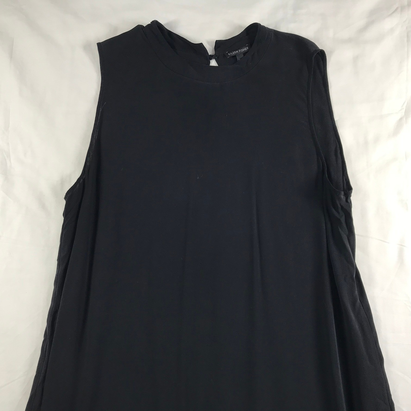 Banana Republic Womens Black Sleeveless Pleated Neck A-Line Sheath Dress Sz 6