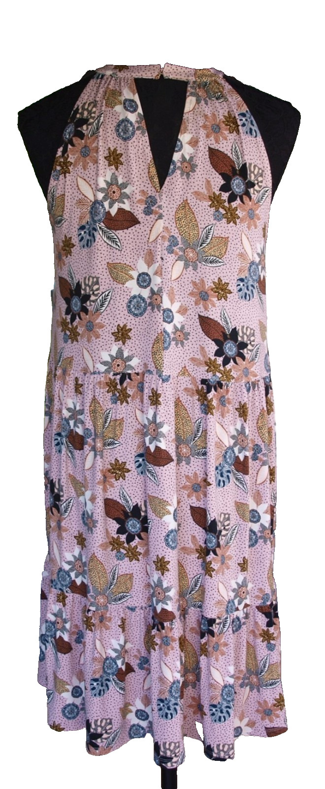 Halter Style Ruffle Bottom Knee Length LOFT Dress Sz. L 44″ Bust