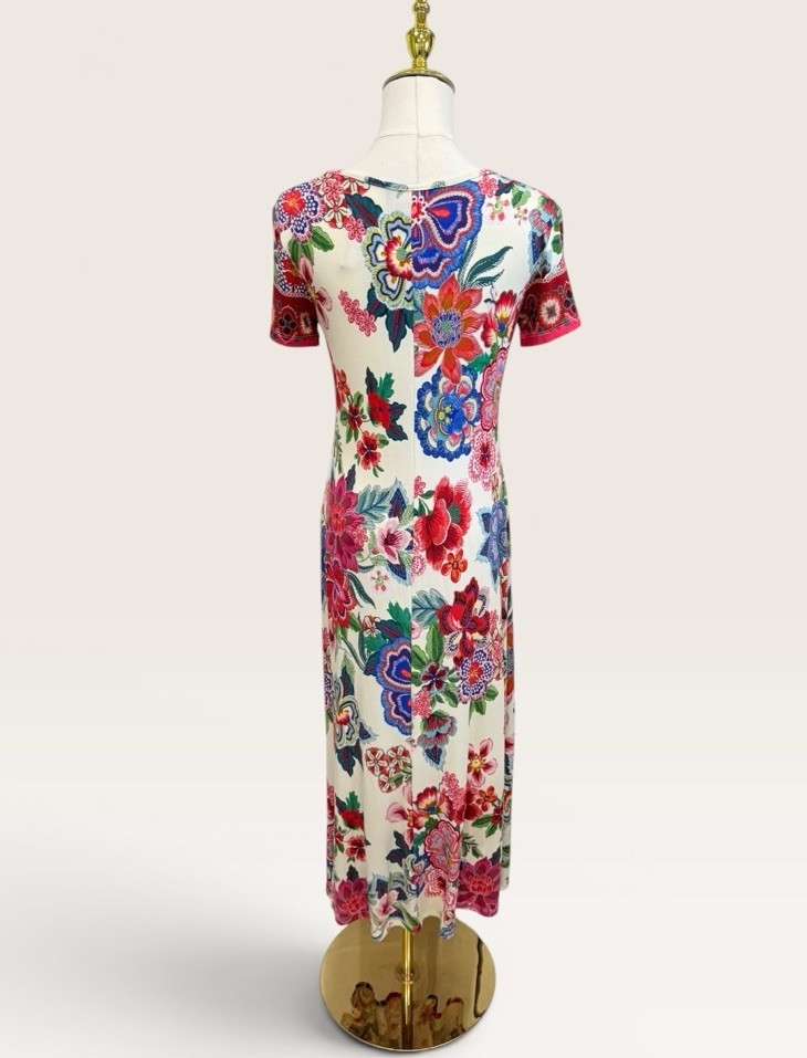 Johnny Was XS The Janie Favorite Cap Sleeve Midi Dress Kallie Scarf NWT White