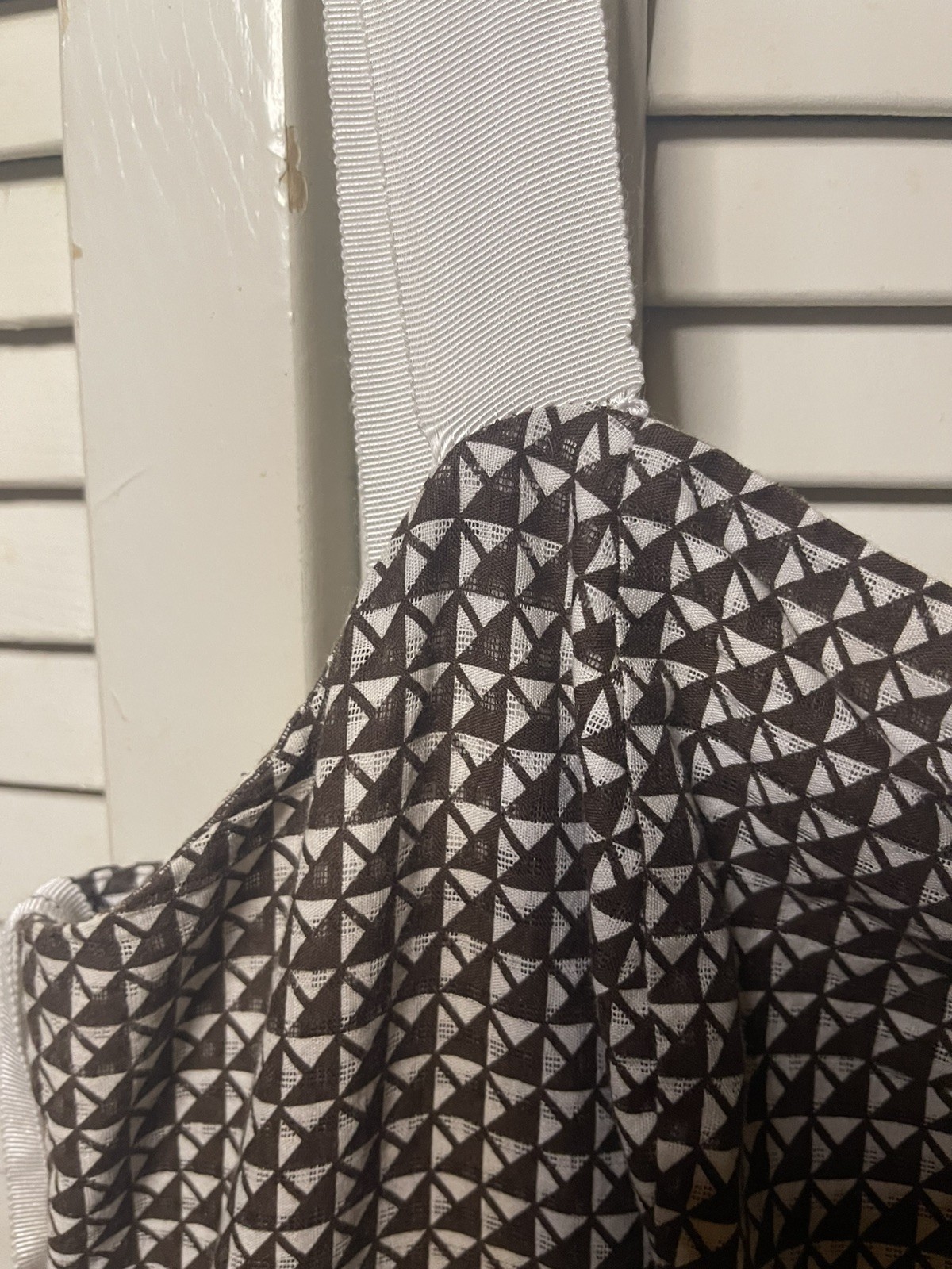 Anthropologie Edme & Esyllte Sz 8 Brown White Halter Dress Sleeveless Tie A Line