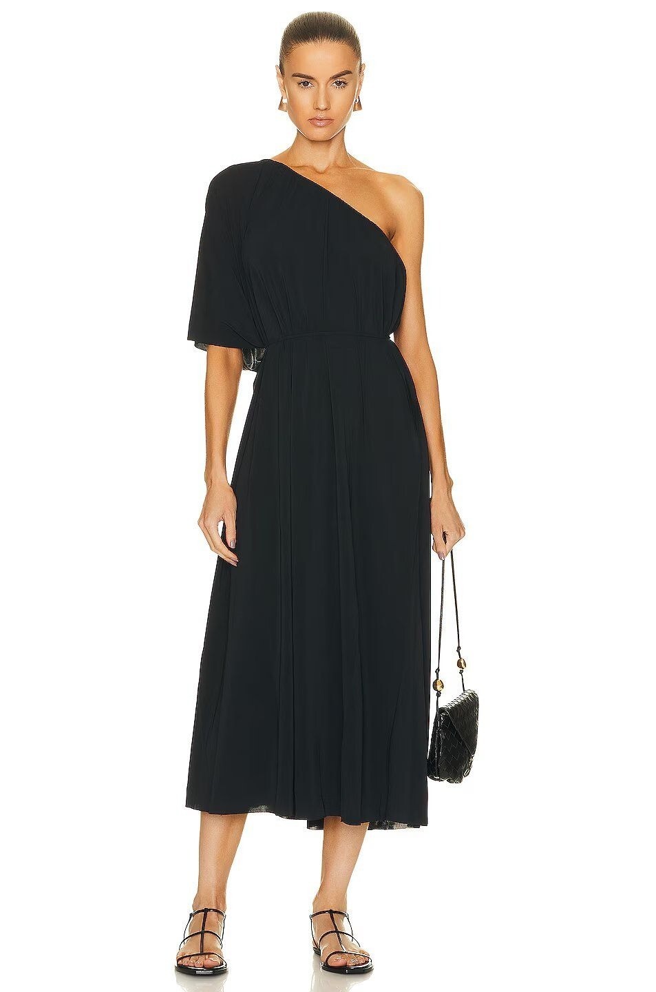 ERES Georgie One Shoulder Long Dress in Noir 3 New Womens Maxi Gown