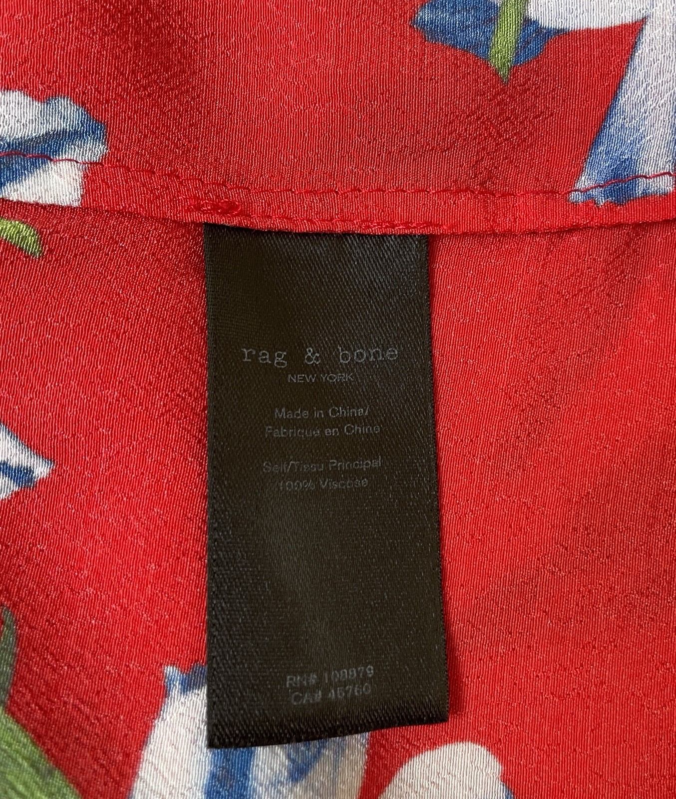 Rag & Bone Red Floral Slip Dress Small S Piping Trim Unbelted $495 Summer Pleats
