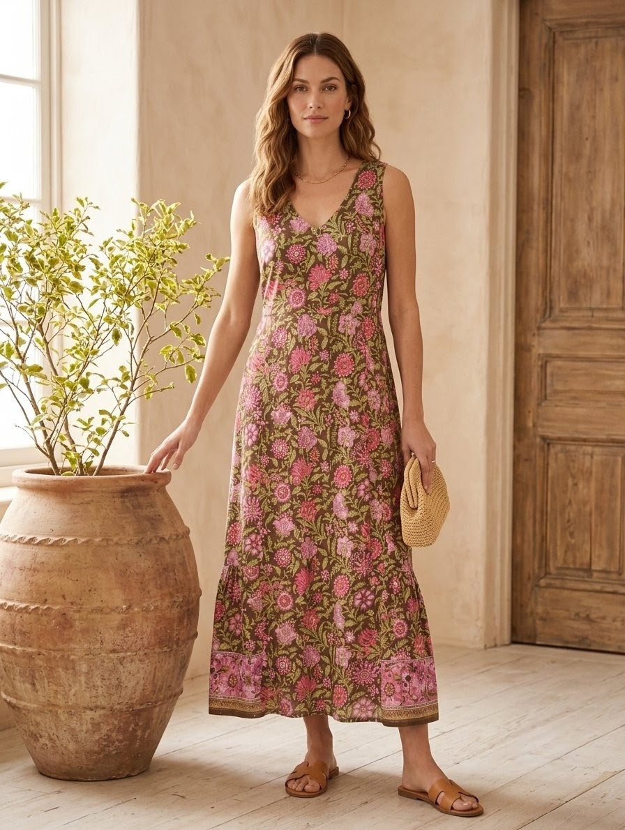 J. Jill women’s size small petite knit Floral maxi dress