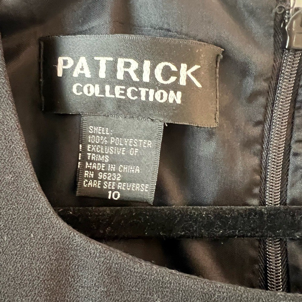 Patrick Collection Sleeveless Black dress with Satin Bow detail at waist size 10