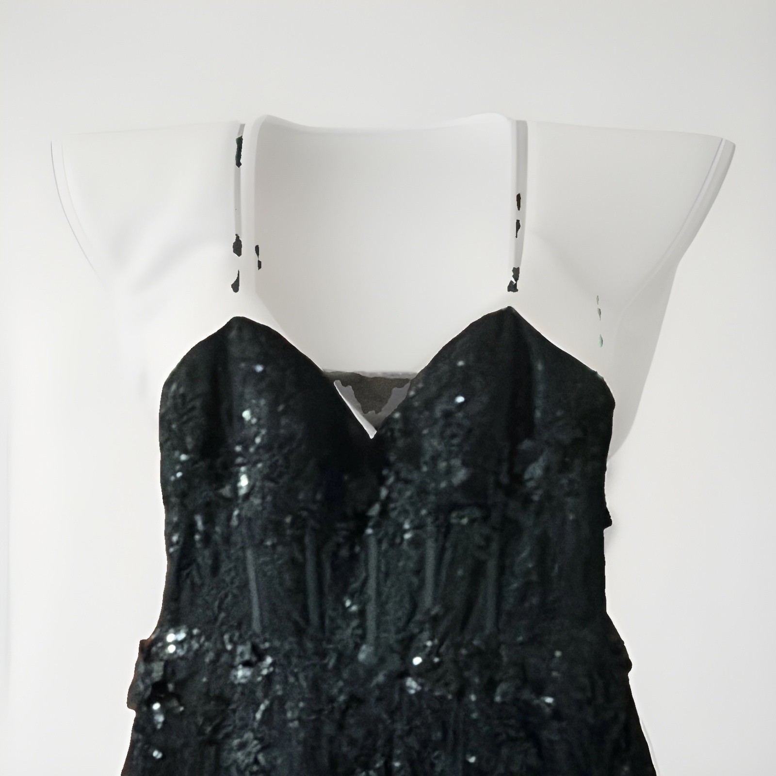 Jules & Cleo Black Formal Long Gown Sweetheart Sequin Tulle Dress Size 14