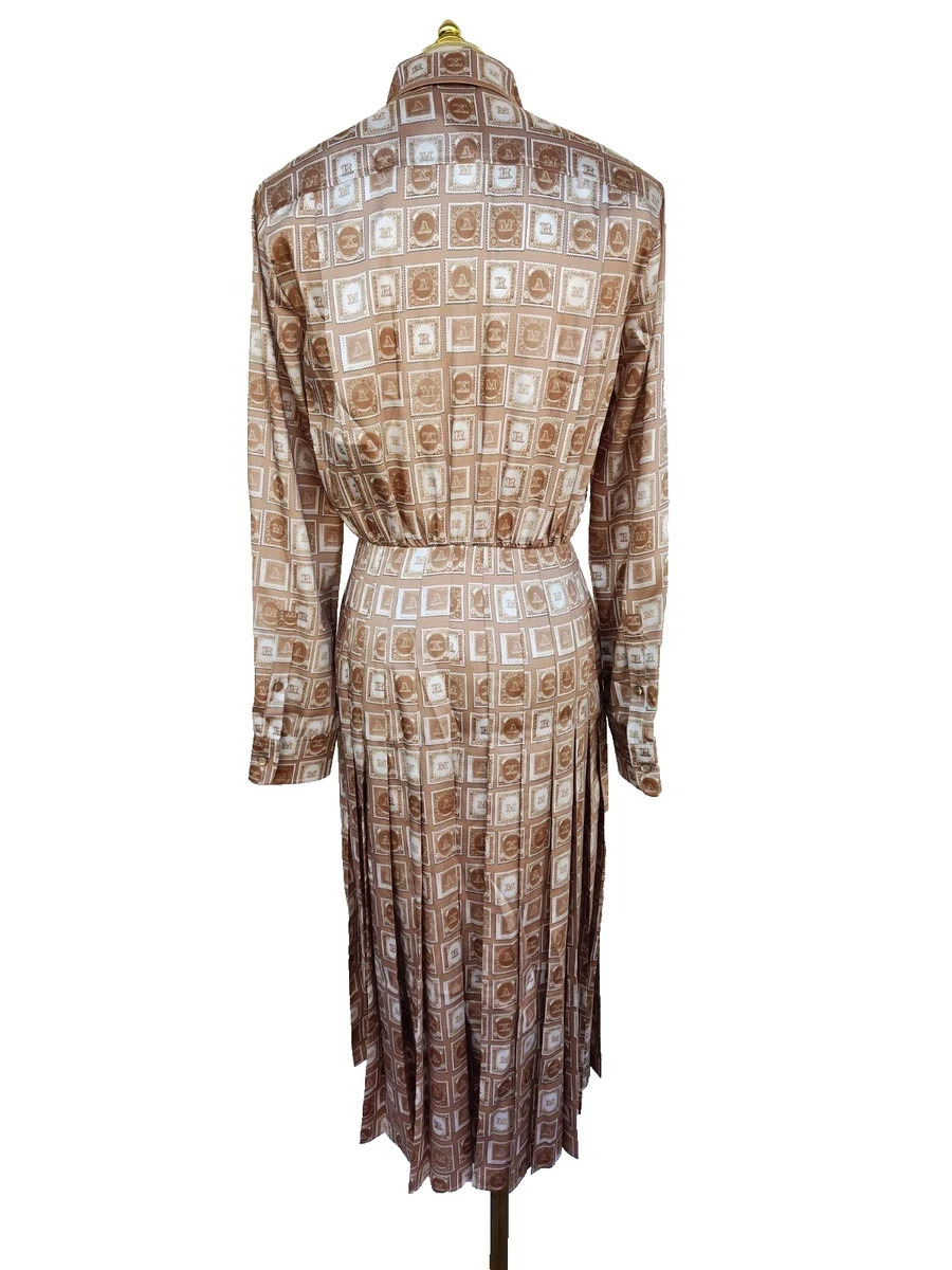 ✨MAX MARA Logo Printed Pleated Dress 36IT, 32De, 34Fr, 2US, 4GB