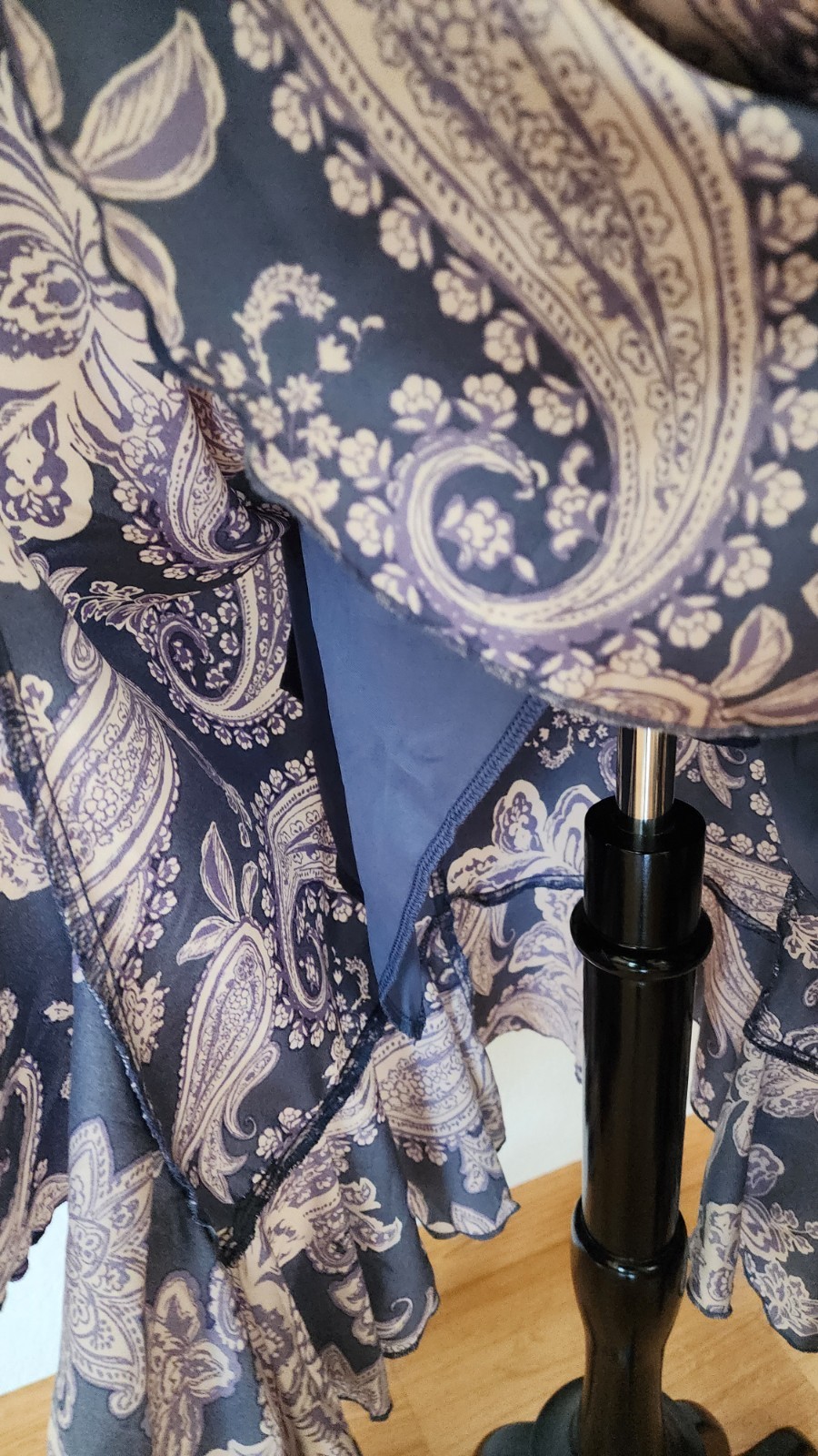 New Anthro Midi Dress Size Medium Purple Satin Paisley Wedding Romantic Prom