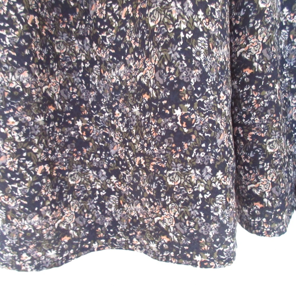 OPAQUE.CLIP floral print long-sleeved shirt dress, size M, navy Women USED