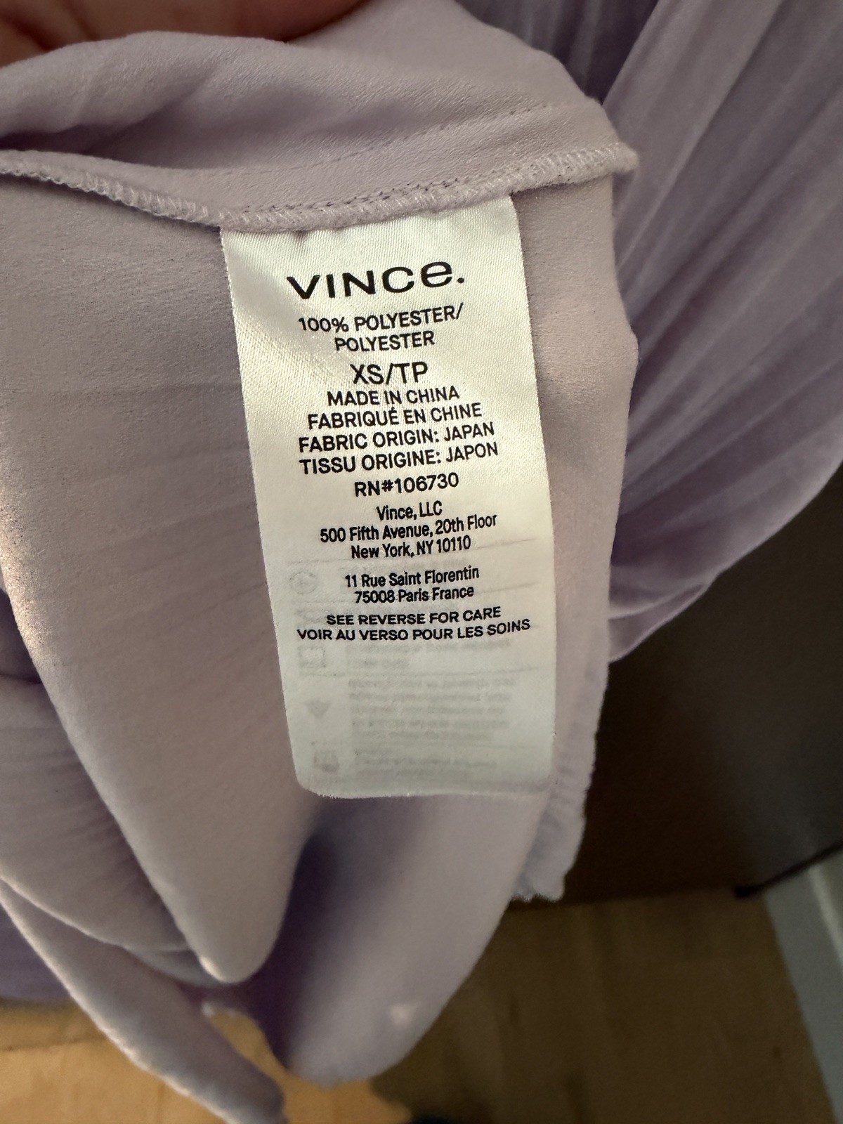 Vince Women’s Violet Lilac Flared Sleeve V-Neck Relaxed Fit Midi Dress