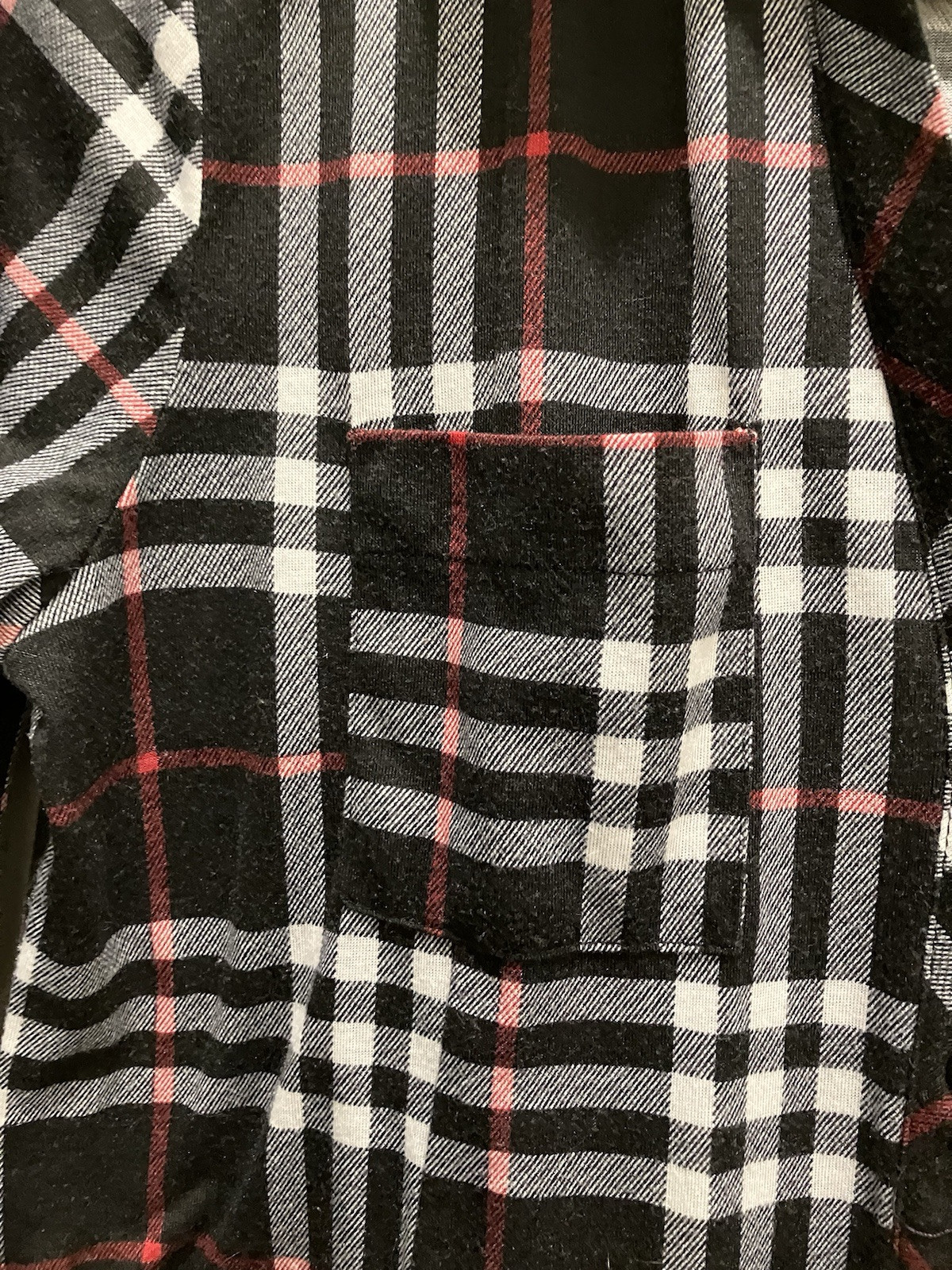 R N B Size Medium Ladies Black White Red Plaid Roll Tab Sleeve Dress