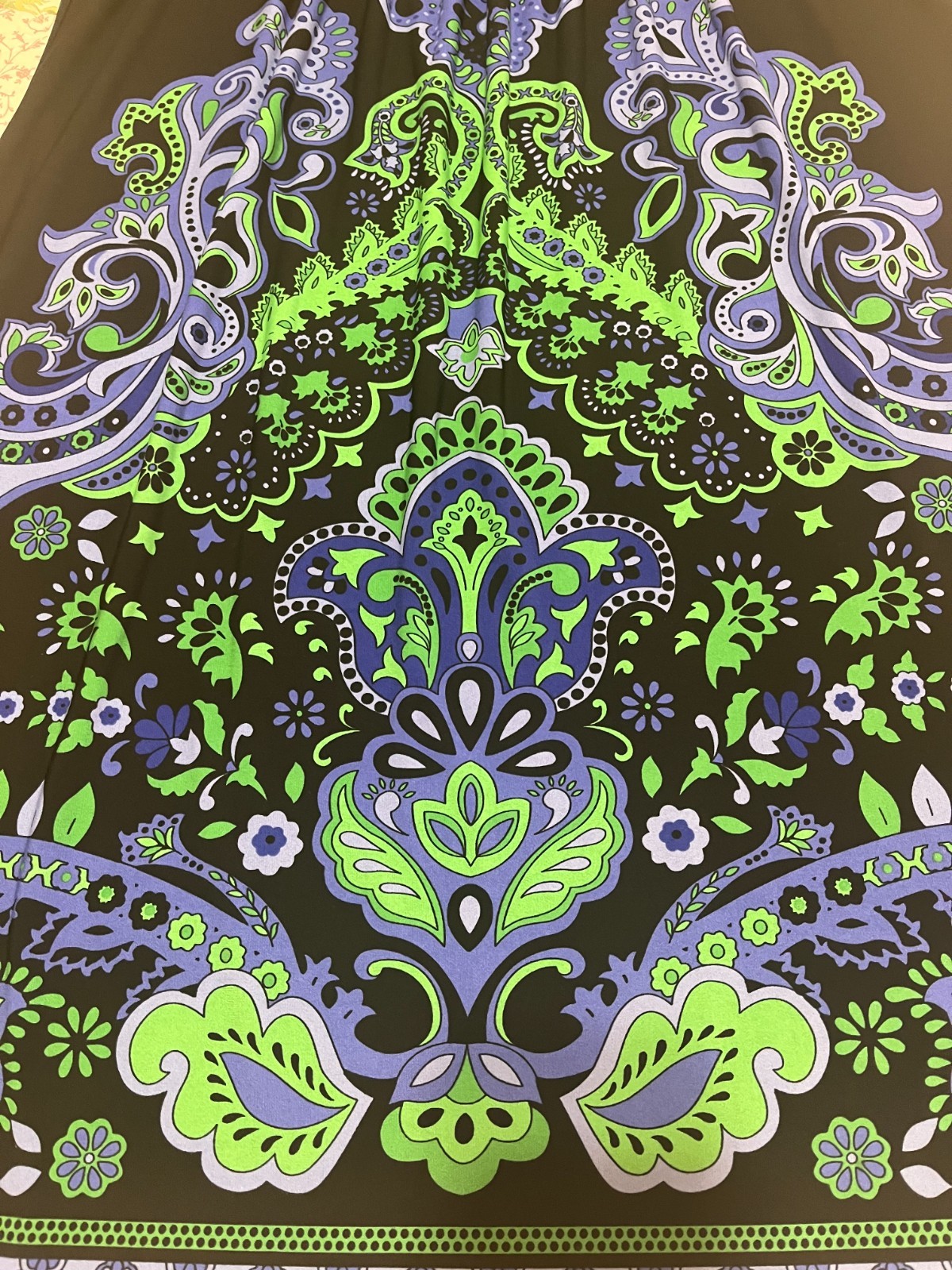Dress Barn Sz 16 Sleeveless Round Neck Medallion Poly Spandex A-Line Dress