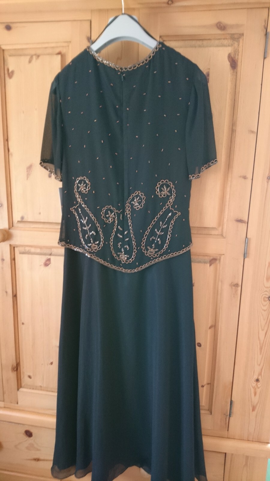 BNWT-LYNDELLA SPL OCCASION LONG DRESS-FLOATING BEADED BODICE-BLACK & COPPER-12.