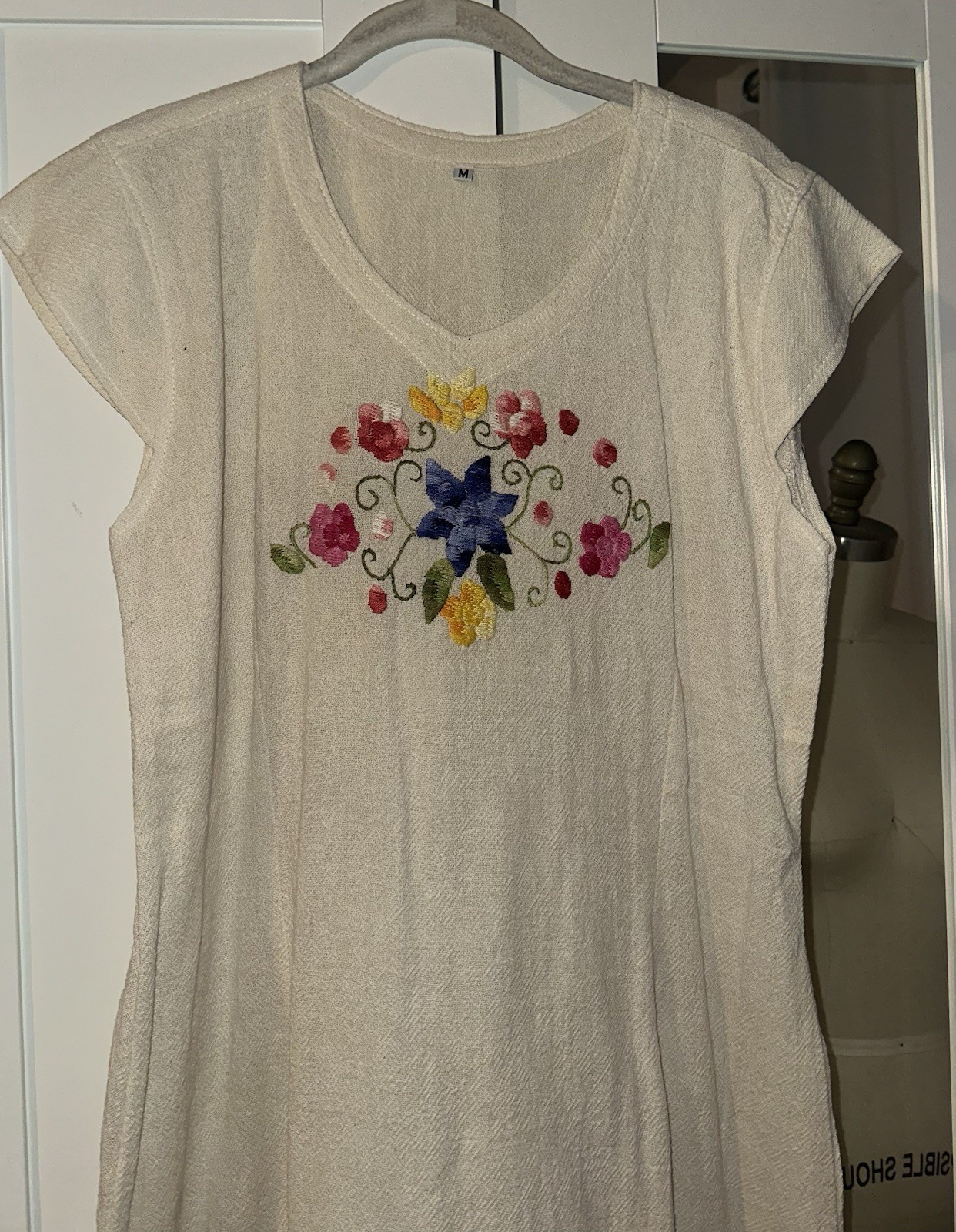 Traditional Embroidered Dress From Paraguay Size M