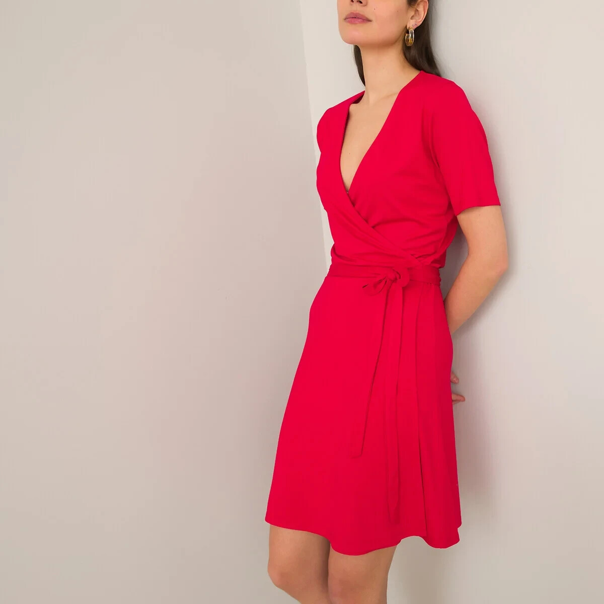 La Redoute Wrap Front Wrapover Dress Size M (10-12) Flattering Draping RRP £38