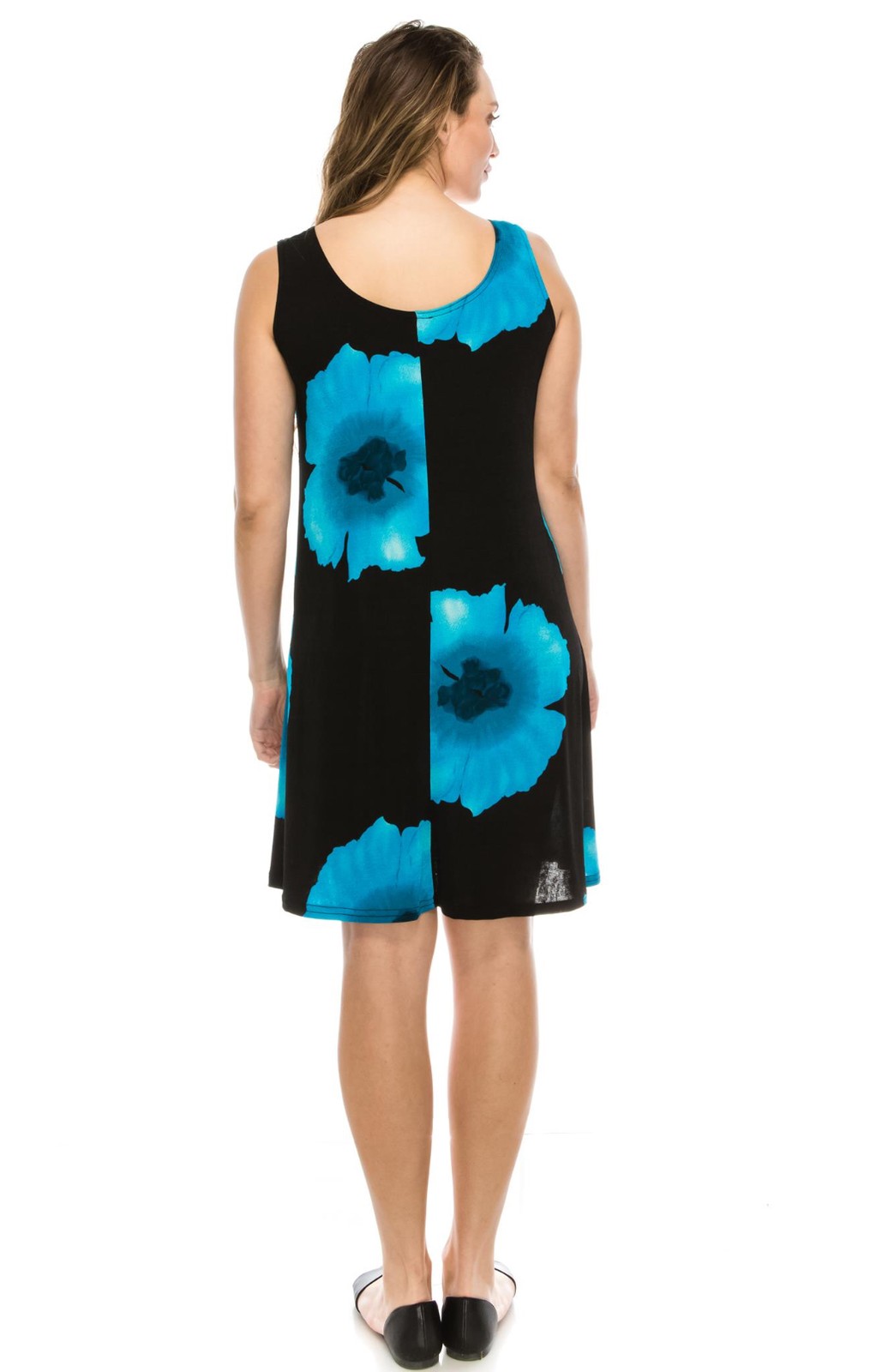 JOSTAR SHORT TANK DRESS Poly Spandex Stretch Knit TRAVEL Blue S M L XL 2X 3X