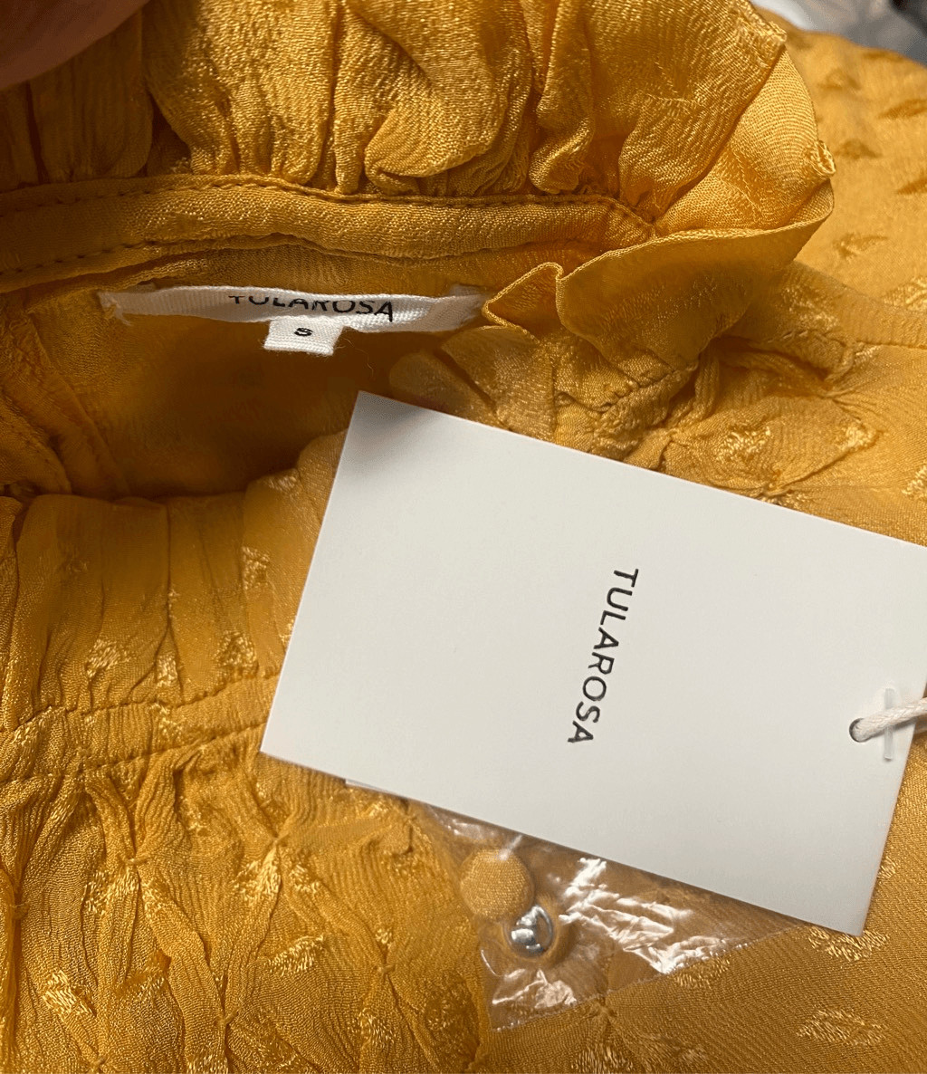 Tularosa Gianna Mini Dress in Mustard Size Small NWT (12-7)