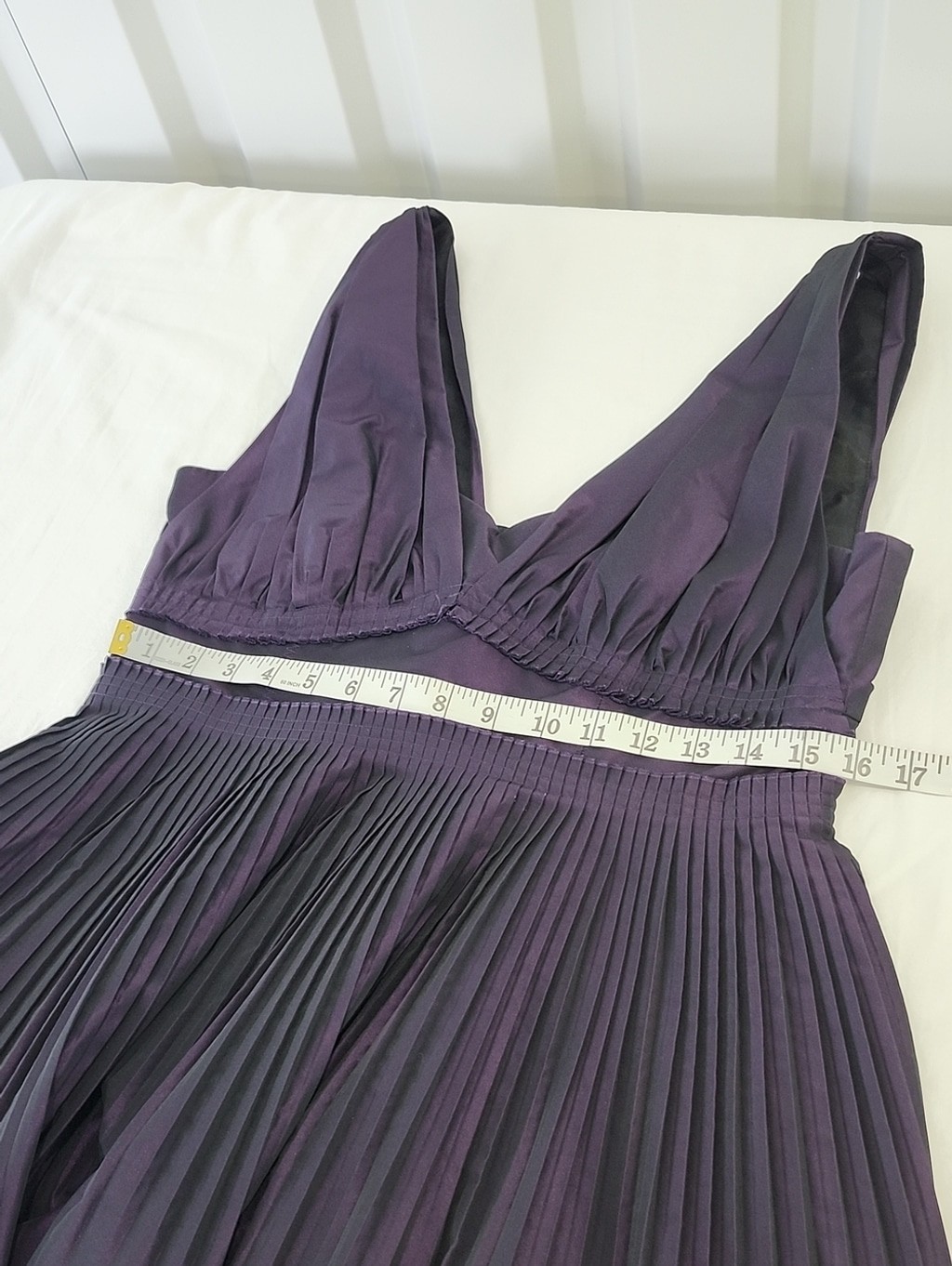 BCBGeneration Womens Poly Taffeta Iridescent Purple Pleated Short Dress Size 12
