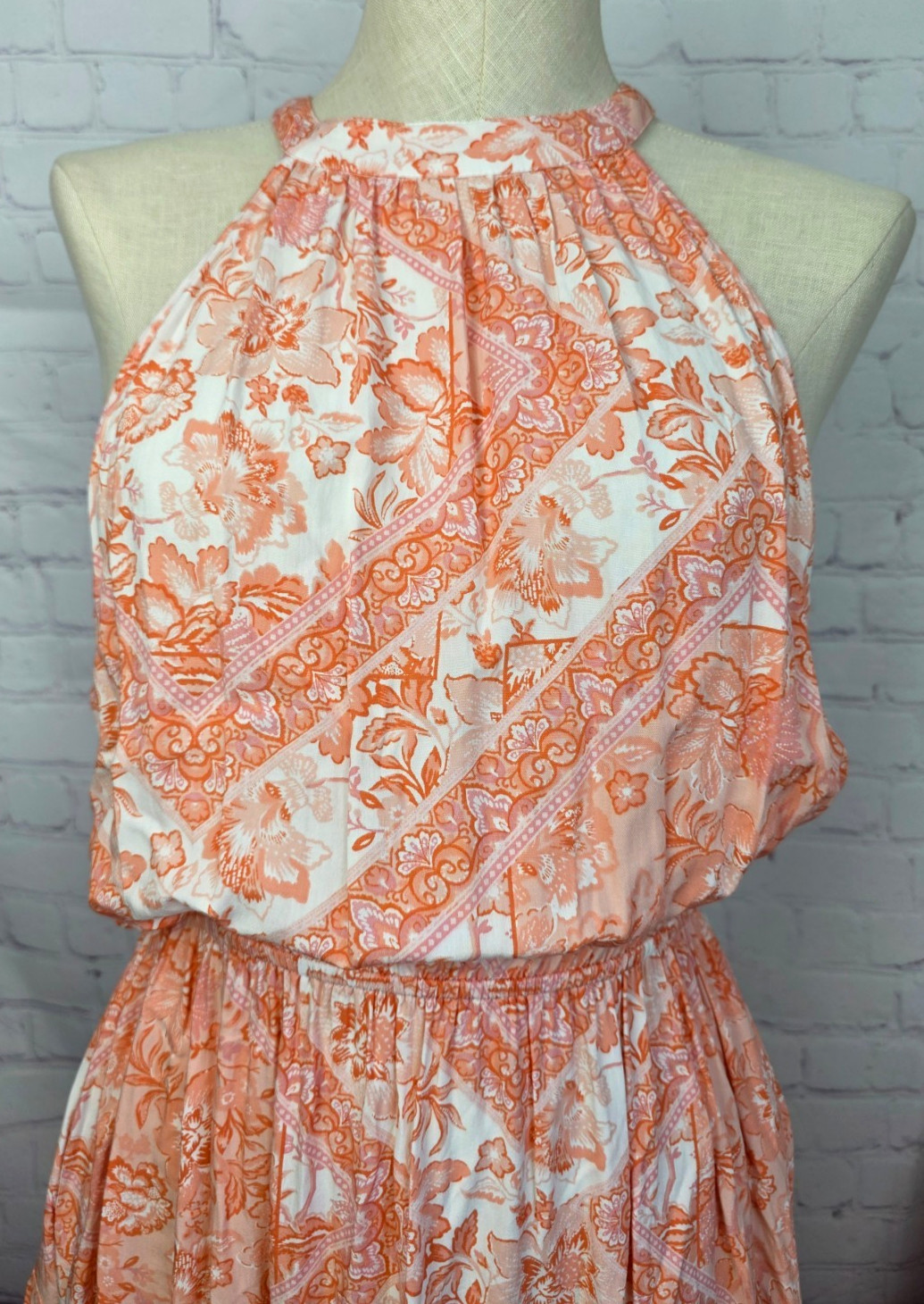 Petal & Pup Halter Dress Floral Wedding Guest Boho Western Country Club Size 6