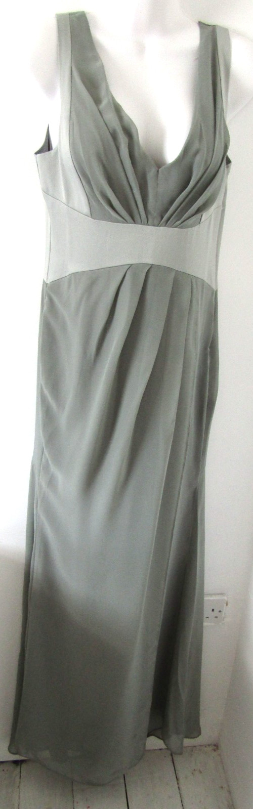 Asos dress ladies Size 8 pale Green flowy long sleeveless prom party bridesmaid