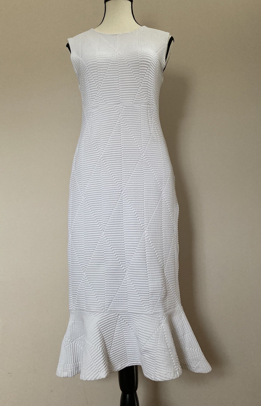 Opening Ceremony White Bodycon Textured Midi Dress Women’s Size M