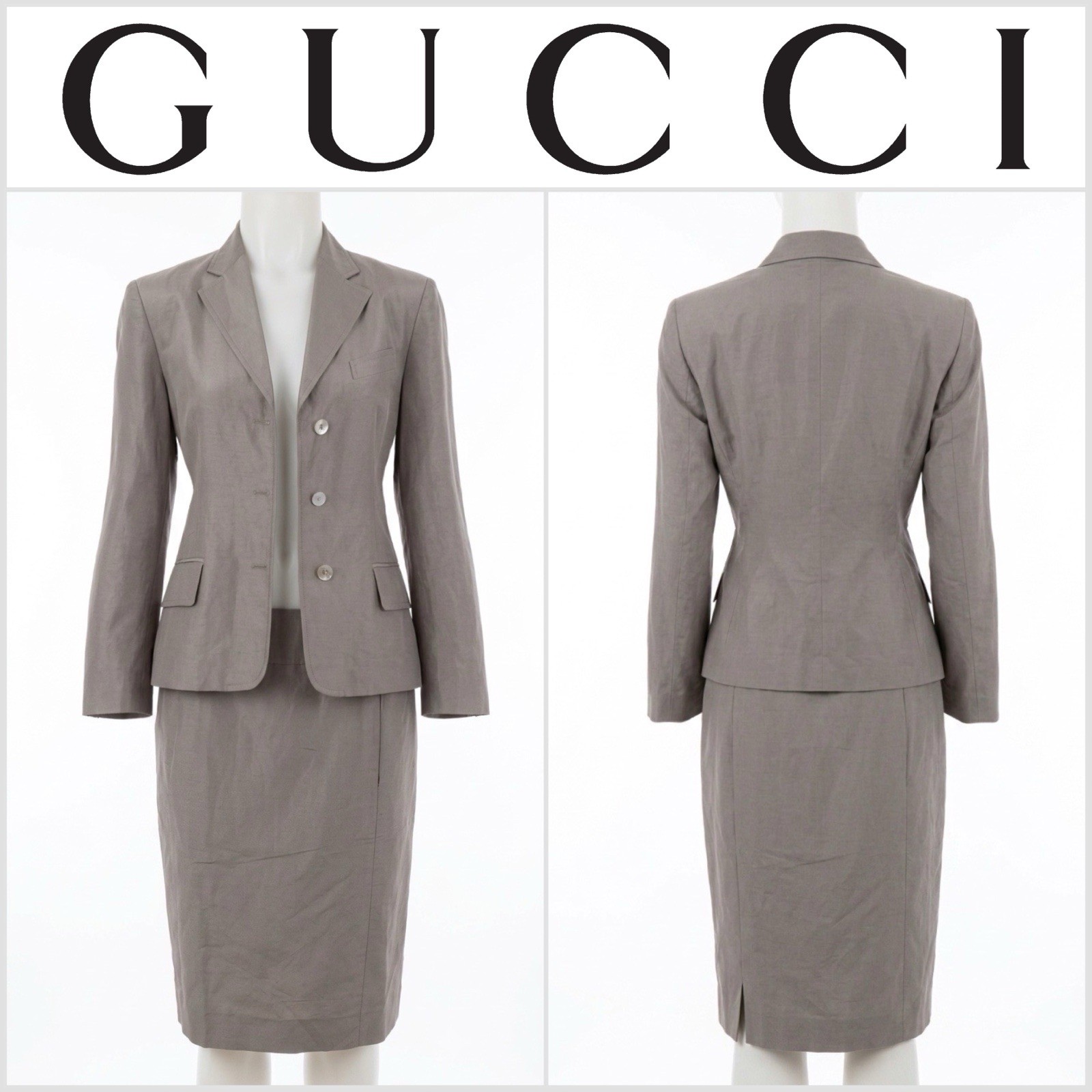 GUCCI by TOM FORD S/S 1999 Suit Jacket & Skirt Size 44 VINTAGE RARE