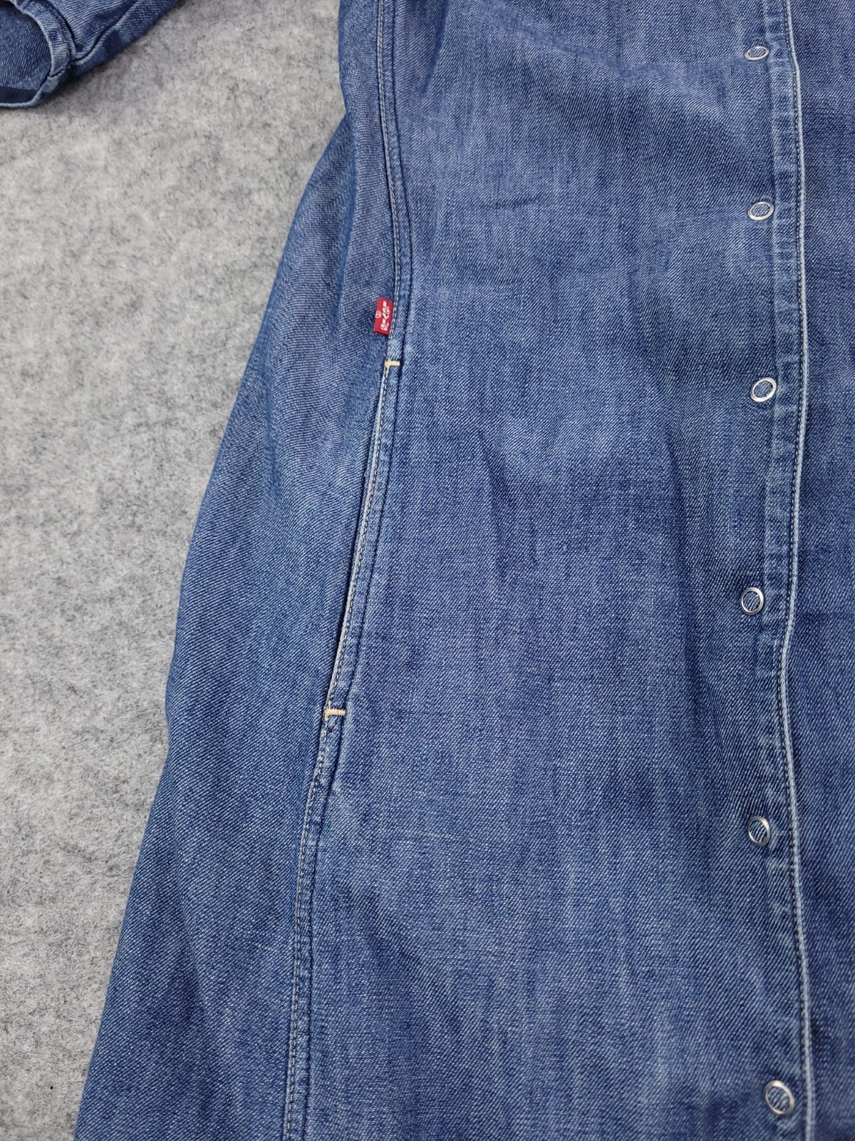Levis Engineered Denim Dress Size 8 10 Twisted Y2K Vintage Press Stud