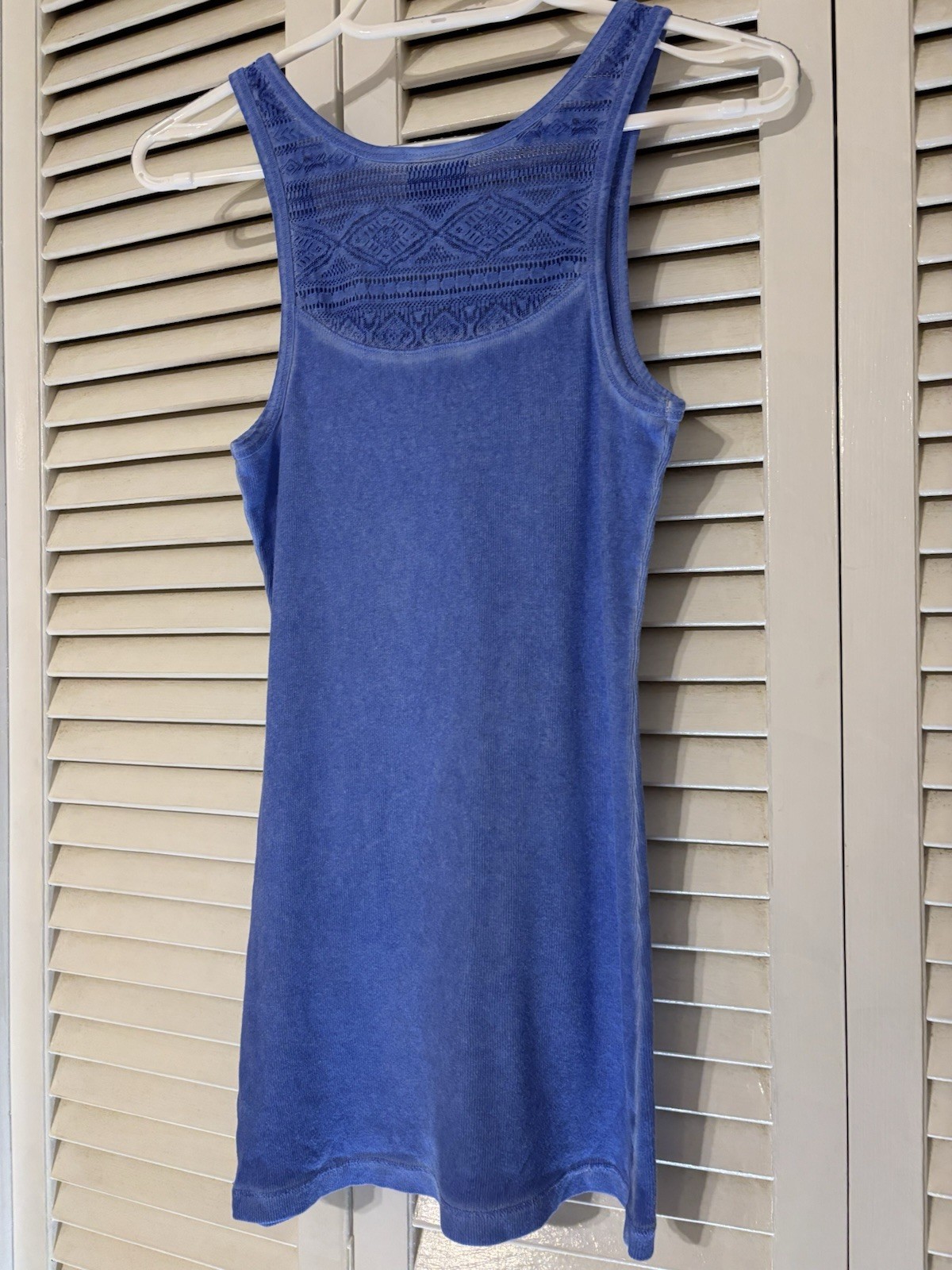 Mossimo Supply Co.Y2KBlue Solid Knit Cotton Lace Tank Scoop Neck Shift Dress M/M