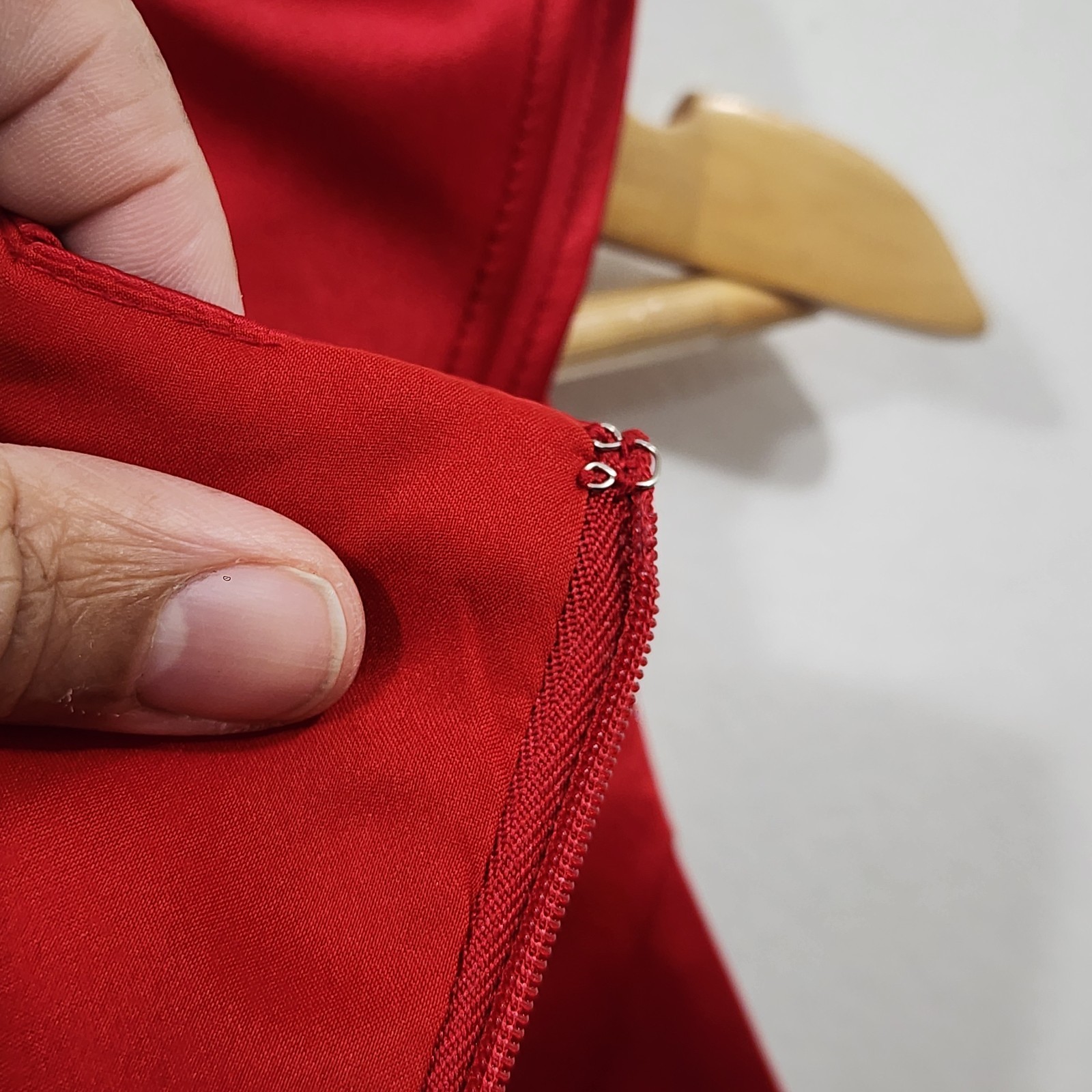 ALLEN B Allen Schwartz Red Satin Short Party Cocktail Dress Drape Back Size 16