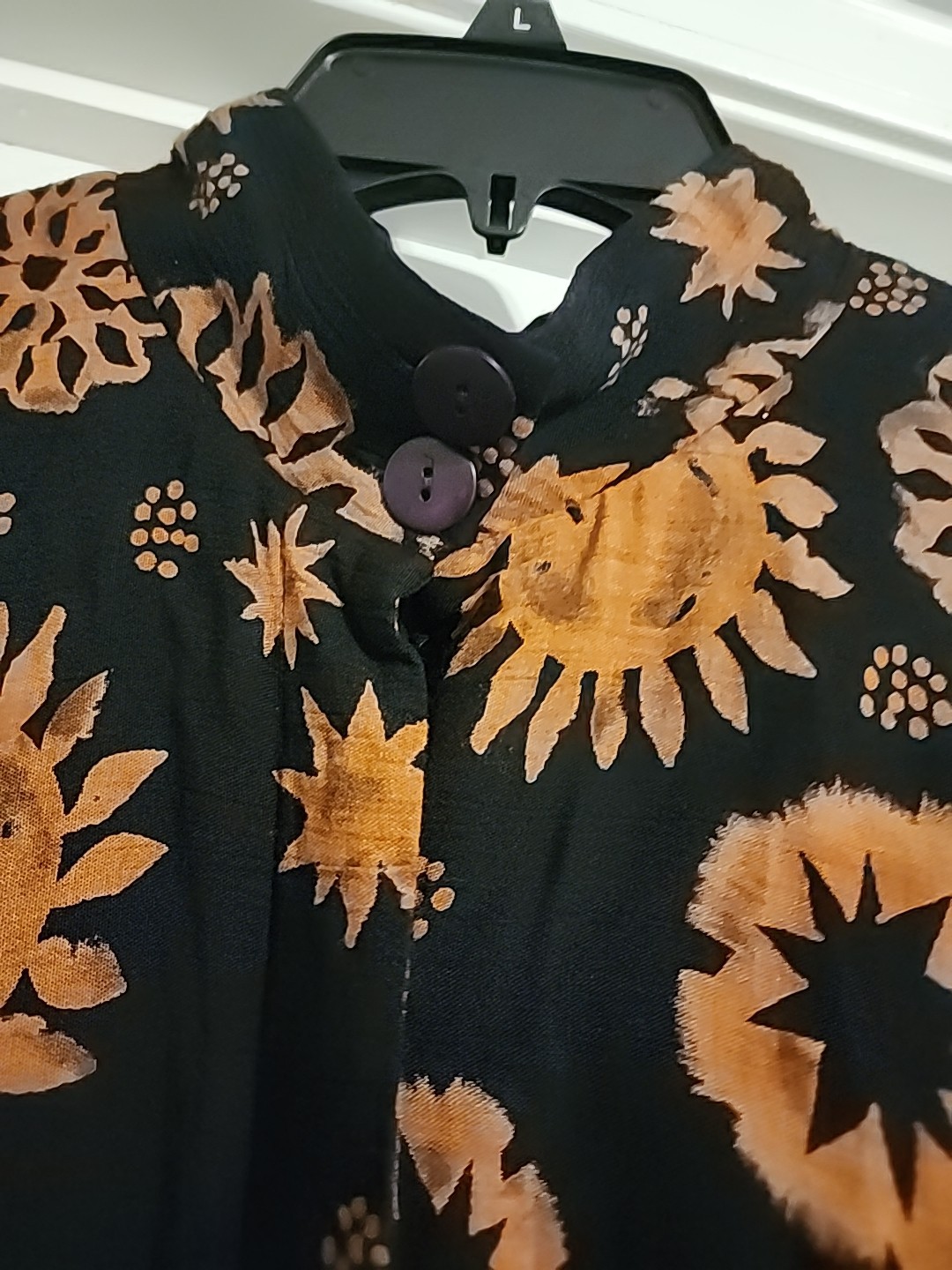 Celestial Hippie Sun & Stars Dress Shear Black Mock Turtle Neck Vintage Festival