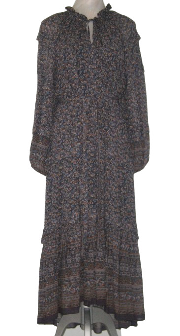 NWT Kobi Halperin Chiffon STACIE Tiered Maxi Dress Women L Sapphire Multi MP$598