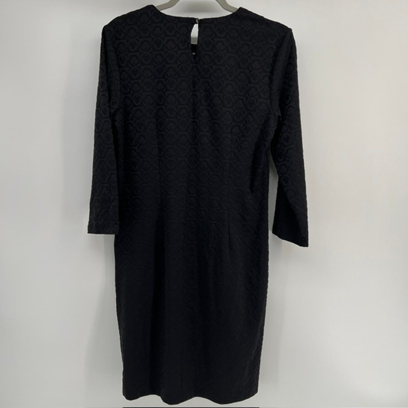 J McLaughlin Catalyst Sheath Dress Womens M Black Front Pockets Bracelet Sleeve