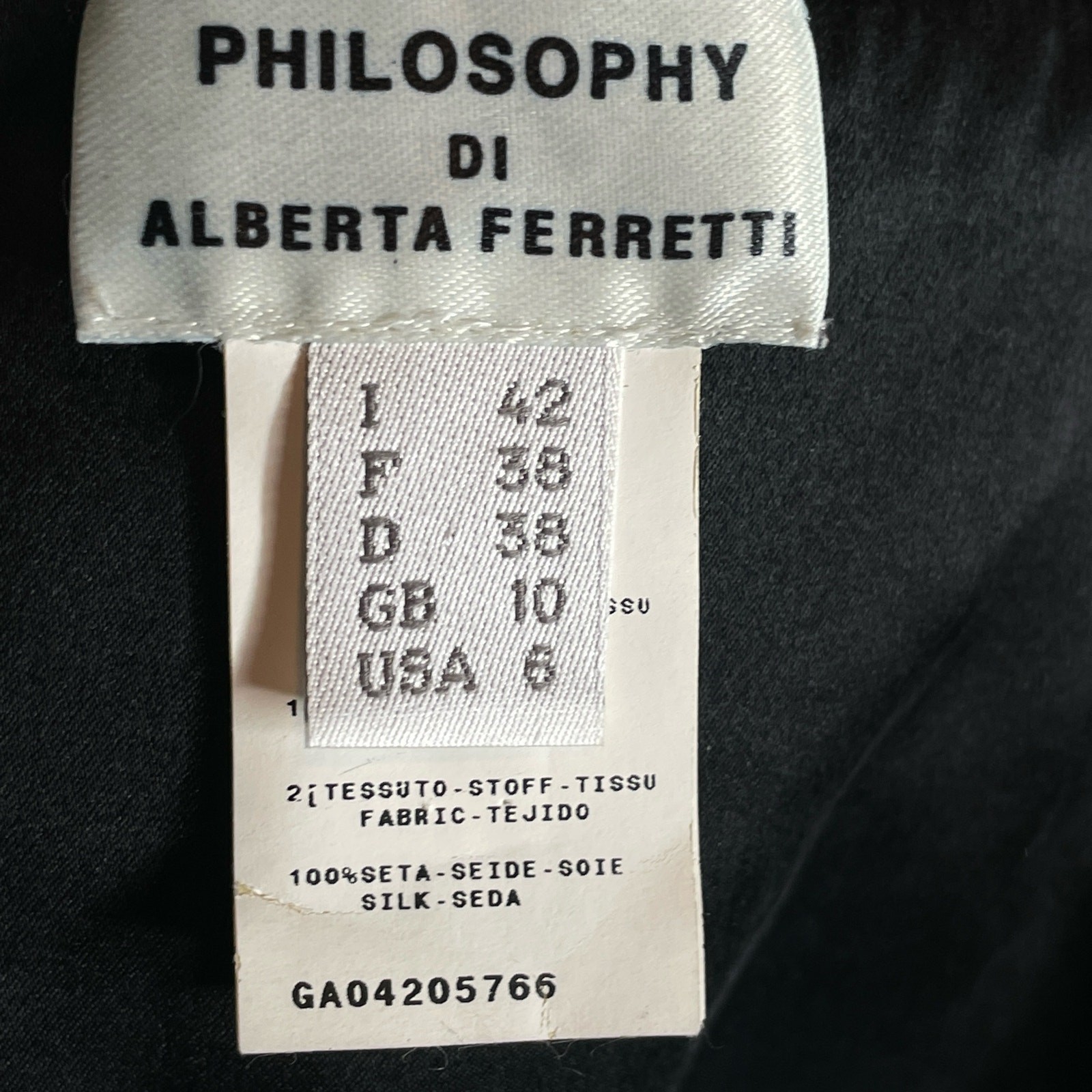 Philosophy Di Alberta Ferretti Strapless Beaded Cocktail Dress Black 6