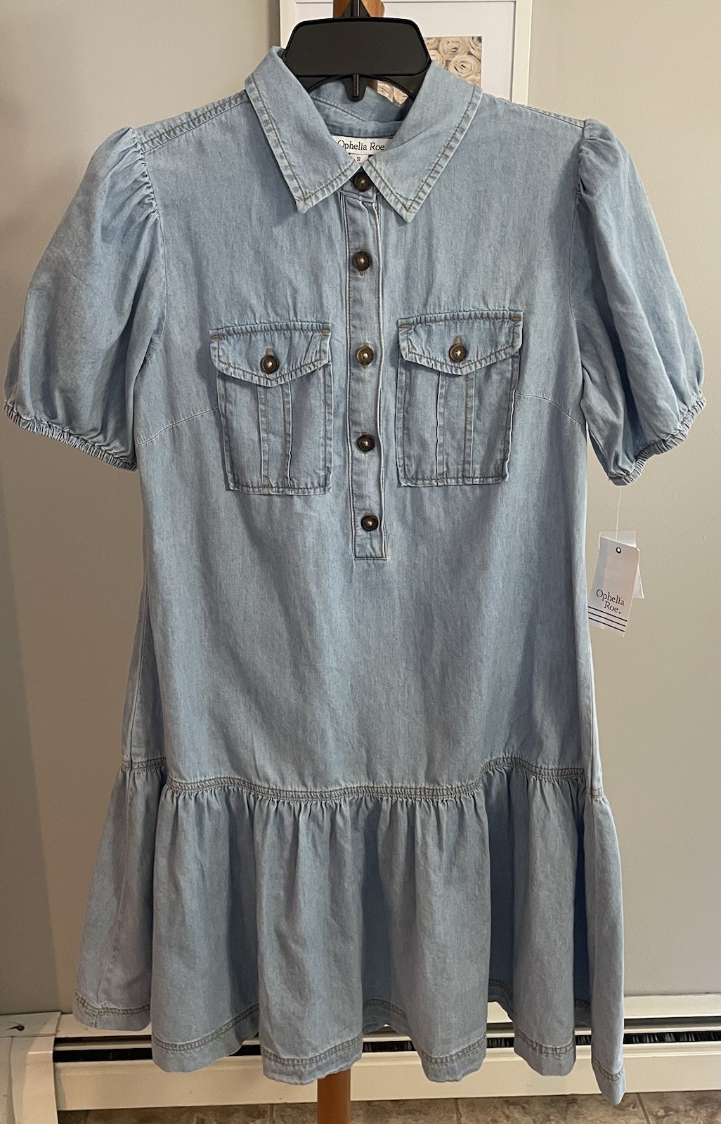 Women’s Ophelia Roe Light Chambray Denim Shirt Dress Size S