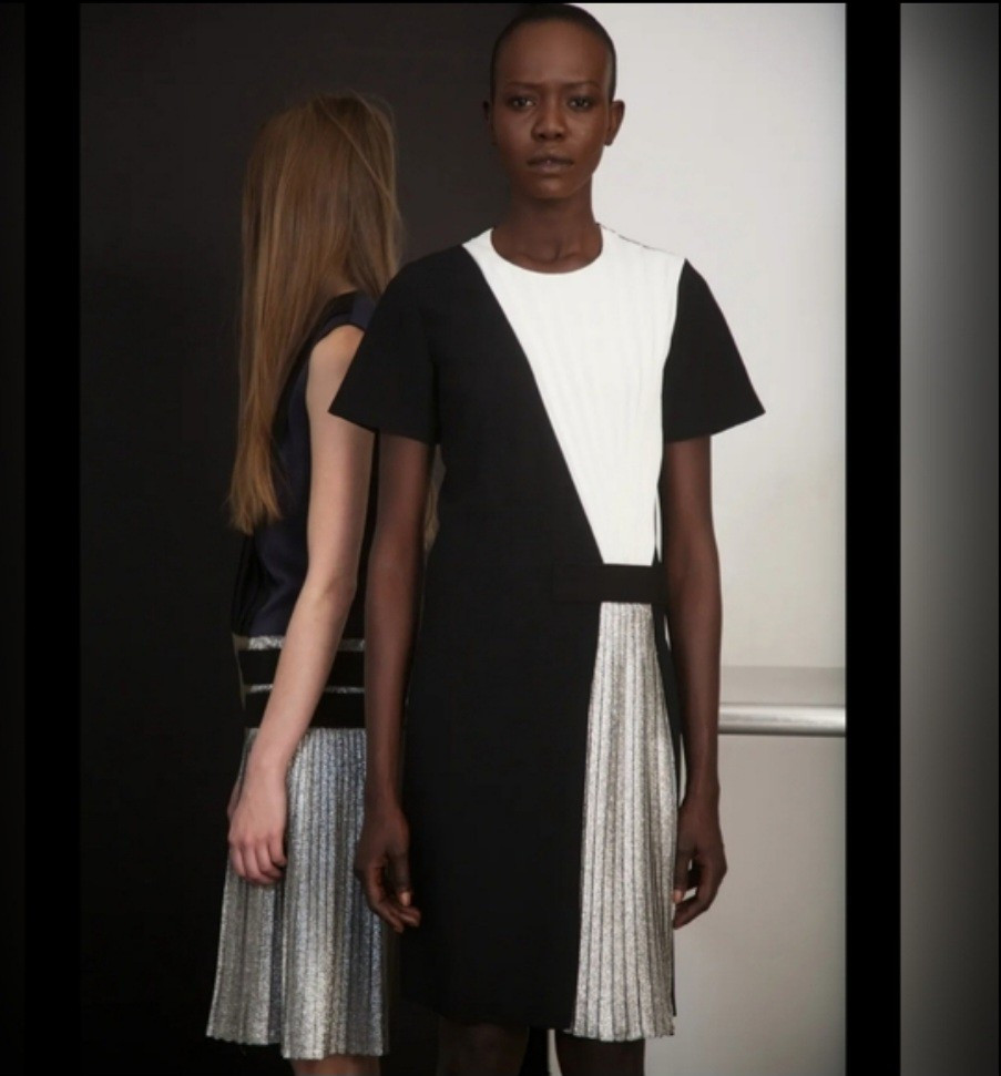 Cedric Charlier Mid-Length Dress With Pleated Panel Size 8