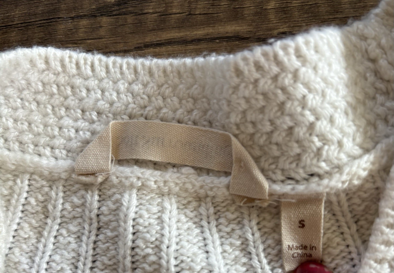 Soft Surroundings Nordic Cable Knit Sweater Dress White Wool Cashmere Blend Sm