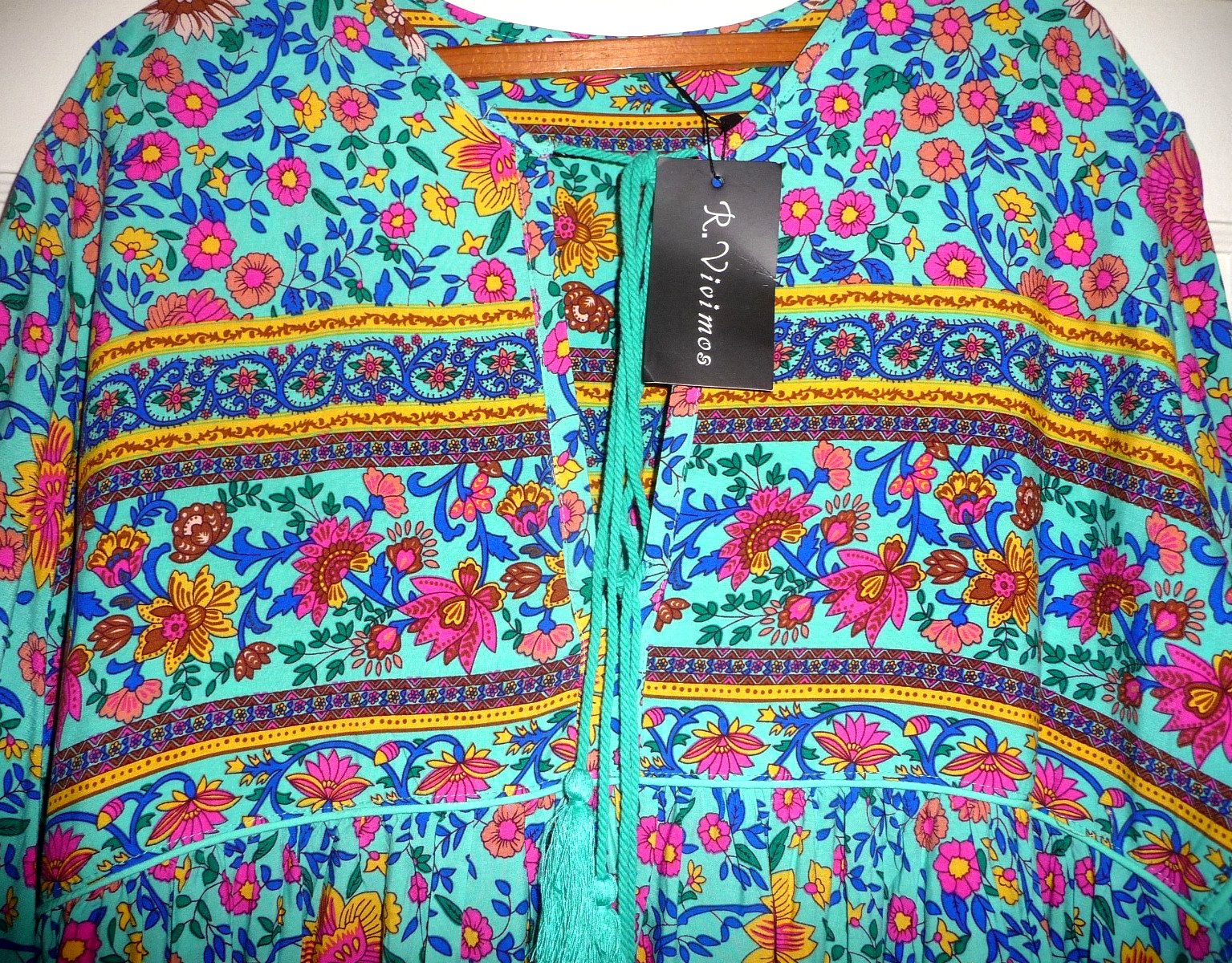 R Vioimos Dress Womens 2XL Multicolor Floral Midi Boho Cottagecore
