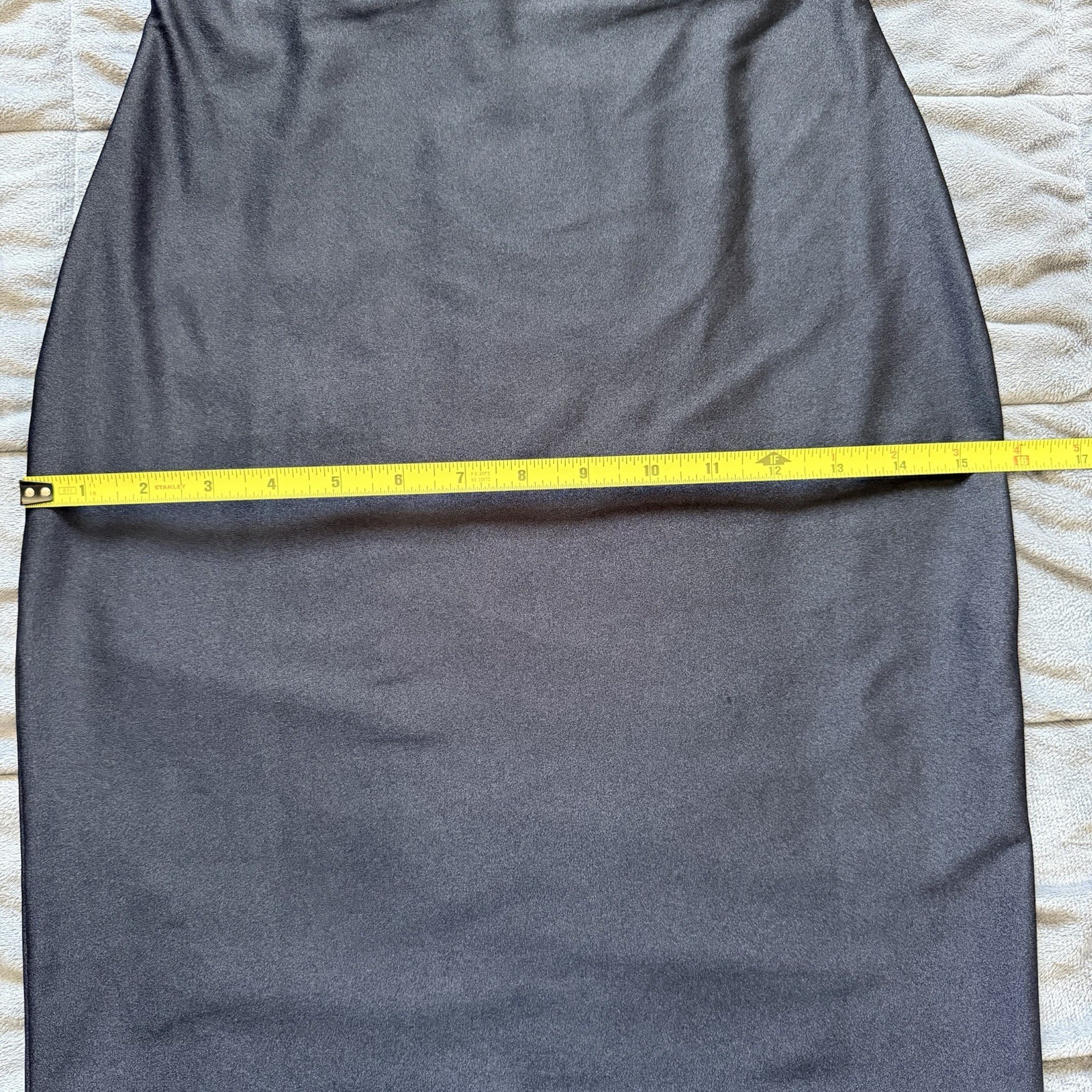 Popular 21 Black Solid Stretch Sheath Spaghetti Strap Knee Dress Size S DX80102